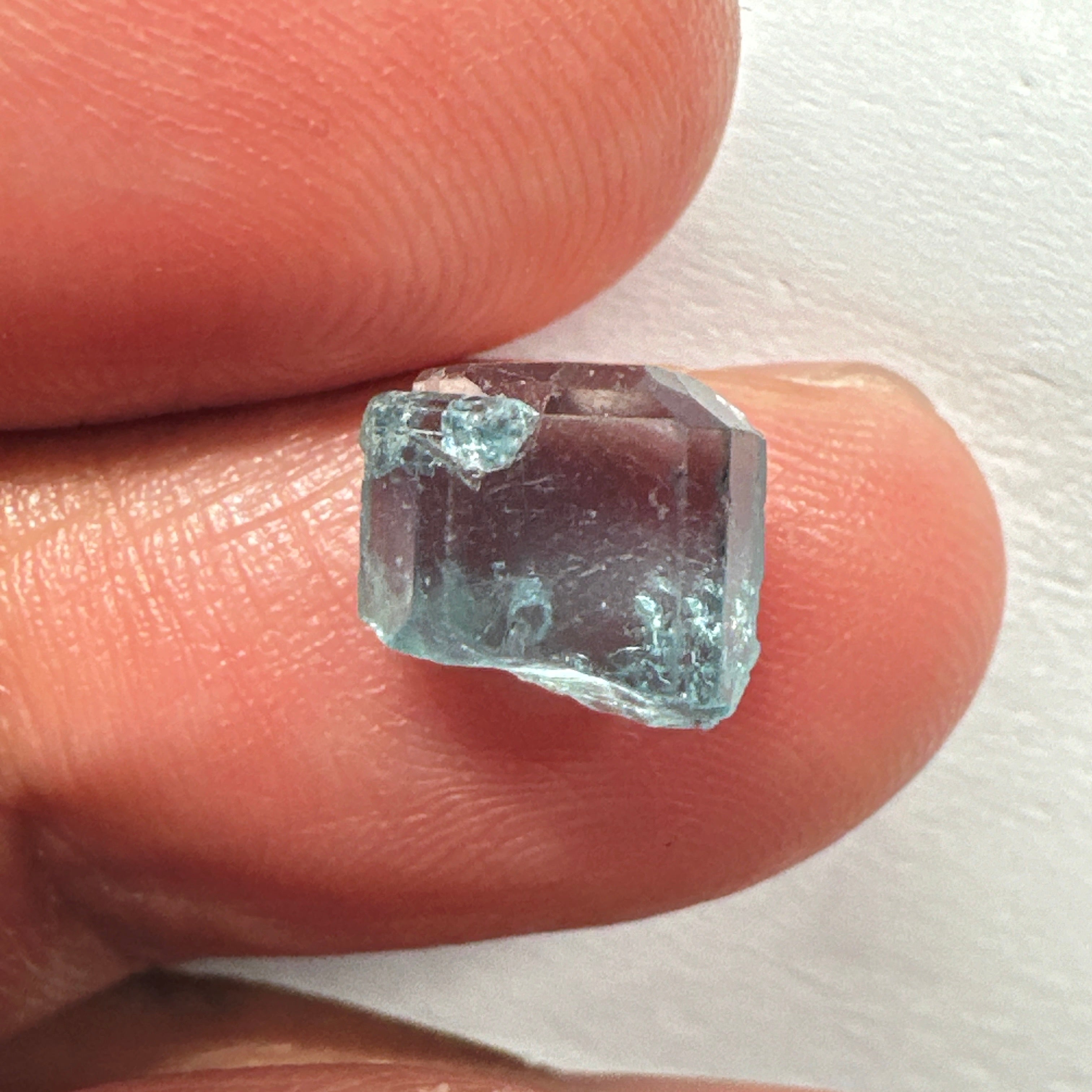 Blue Apatite Crystal, 3.81ct, Merelani, Tanzania, Untreated Unheated, faceting grade