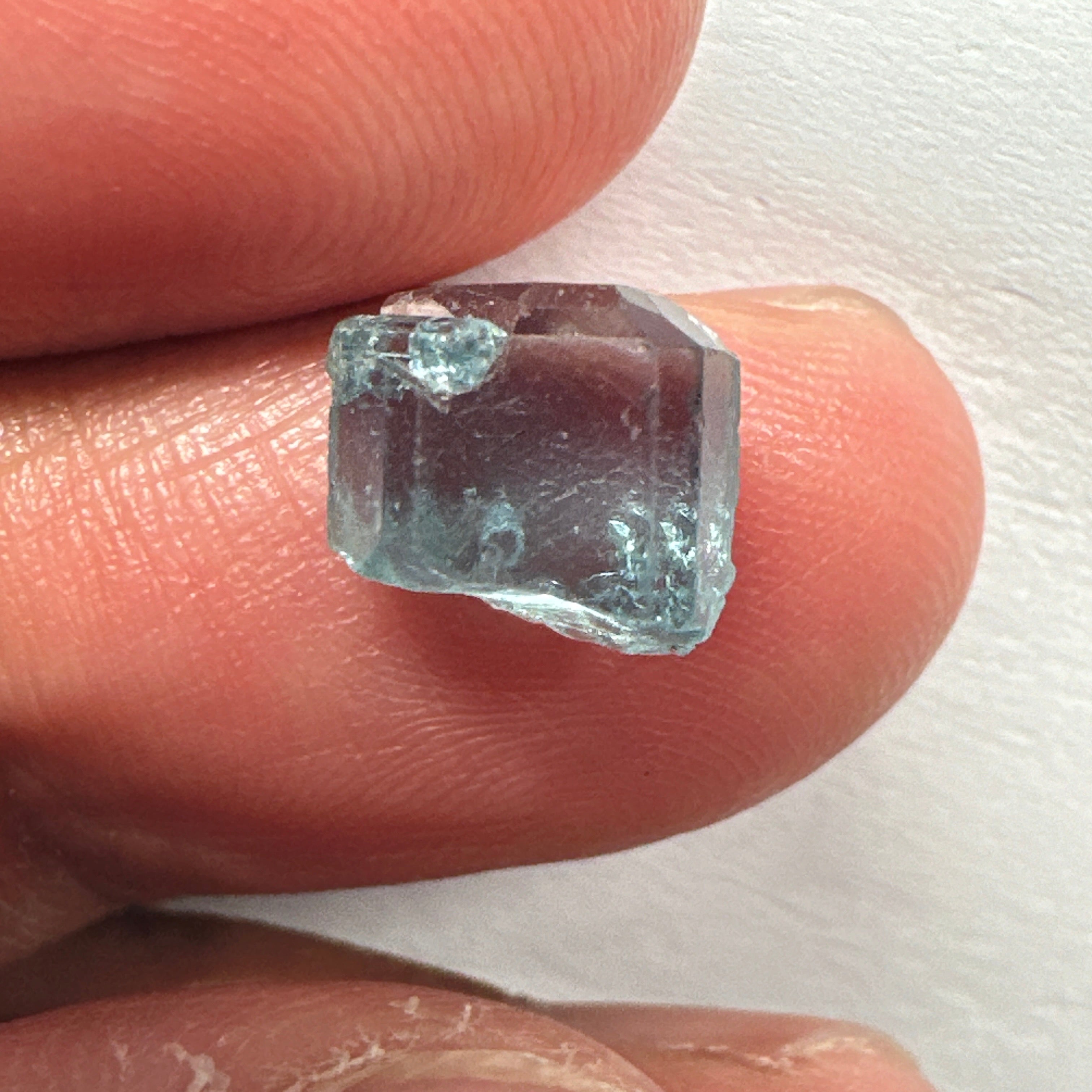 Blue Apatite Crystal, 3.81ct, Merelani, Tanzania, Untreated Unheated, faceting grade