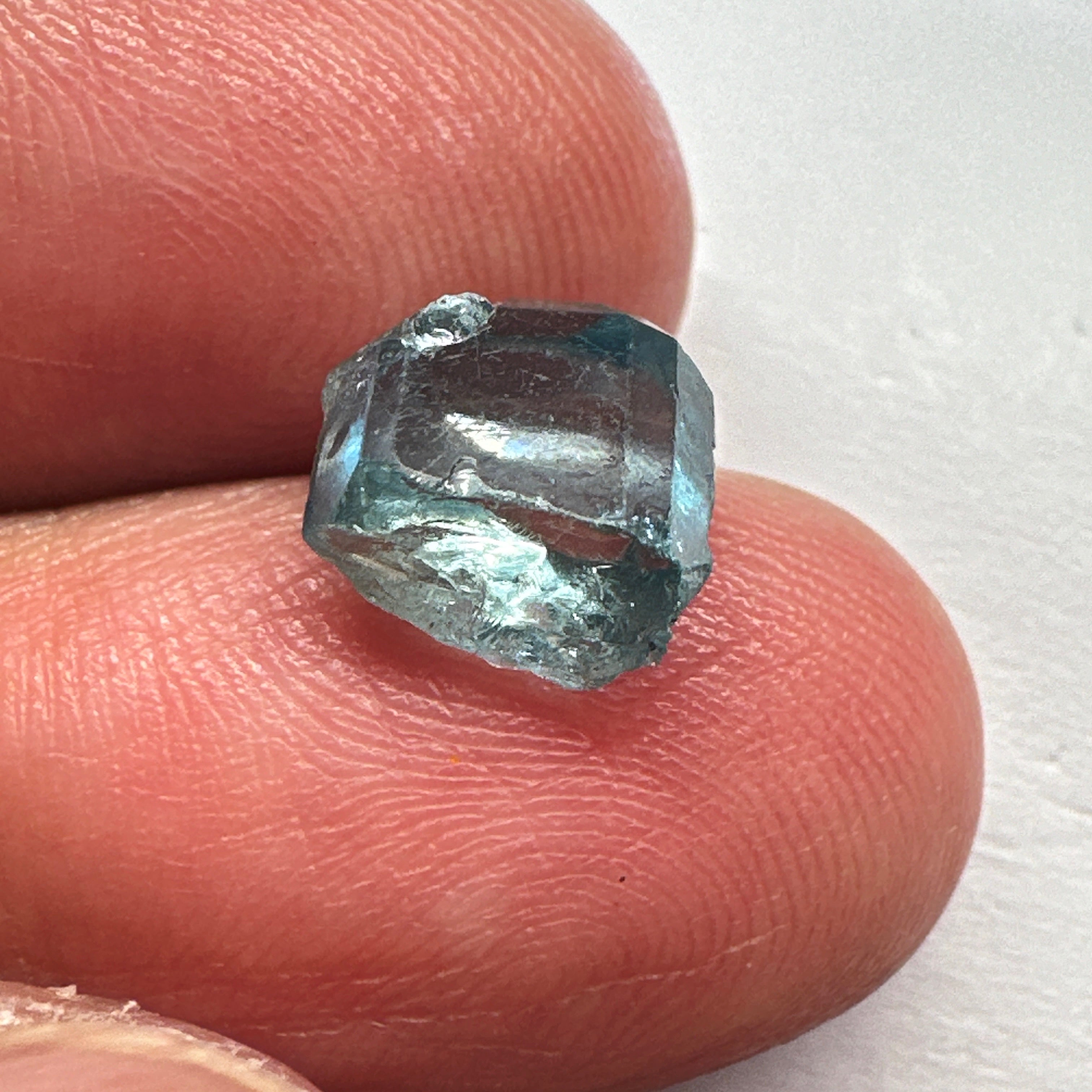 Blue Apatite Crystal, 3.81ct, Merelani, Tanzania, Untreated Unheated, faceting grade