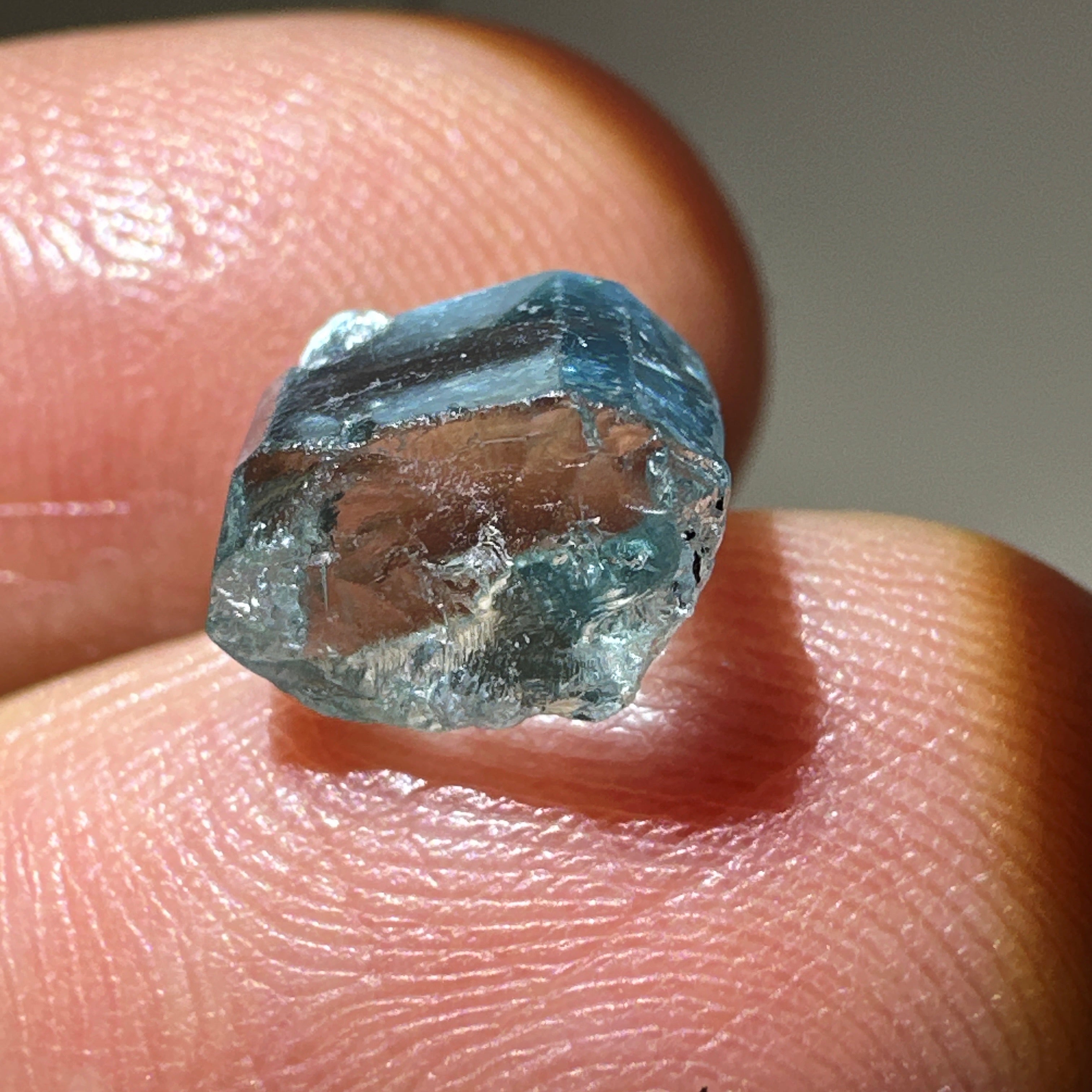 Blue Apatite Crystal, 3.81ct, Merelani, Tanzania, Untreated Unheated, faceting grade