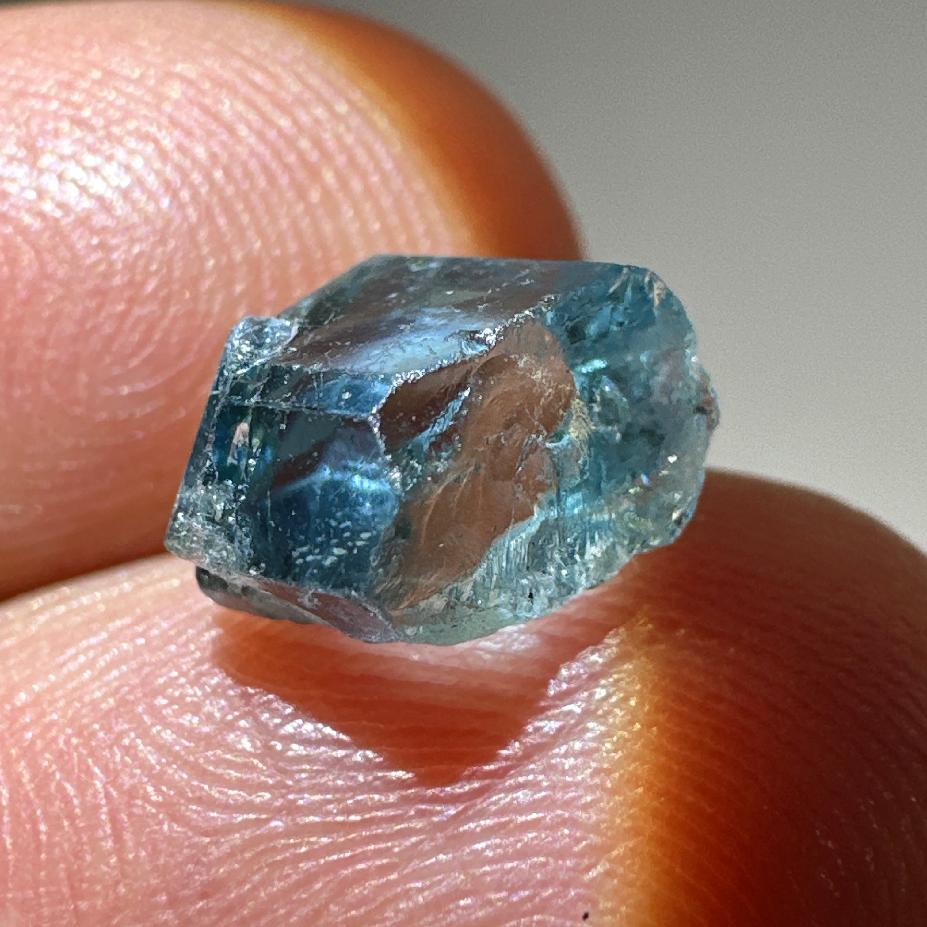 Blue Apatite Crystal, 3.81ct, Merelani, Tanzania, Untreated Unheated, faceting grade