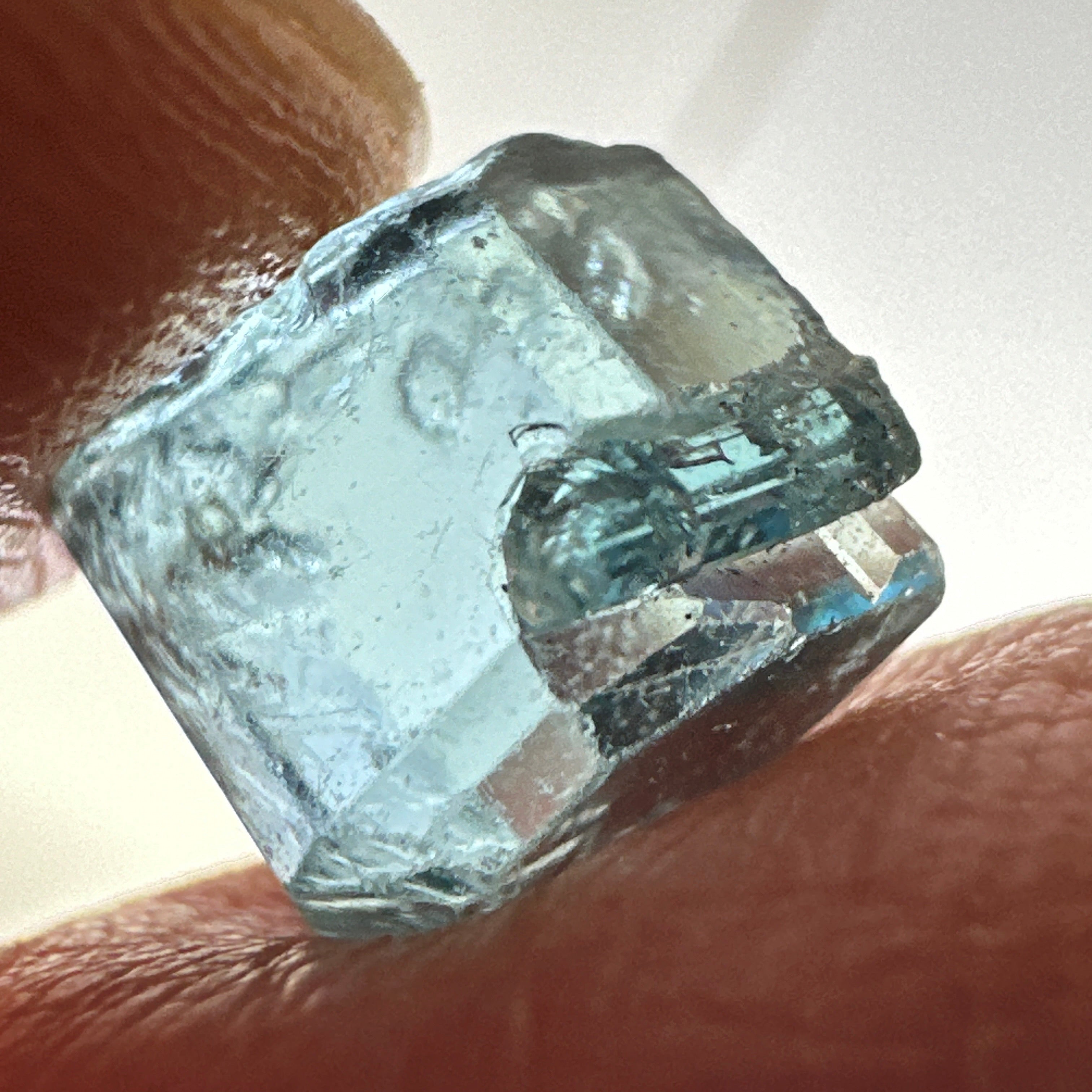 Blue Apatite Crystal, 3.81ct, Merelani, Tanzania, Untreated Unheated, faceting grade