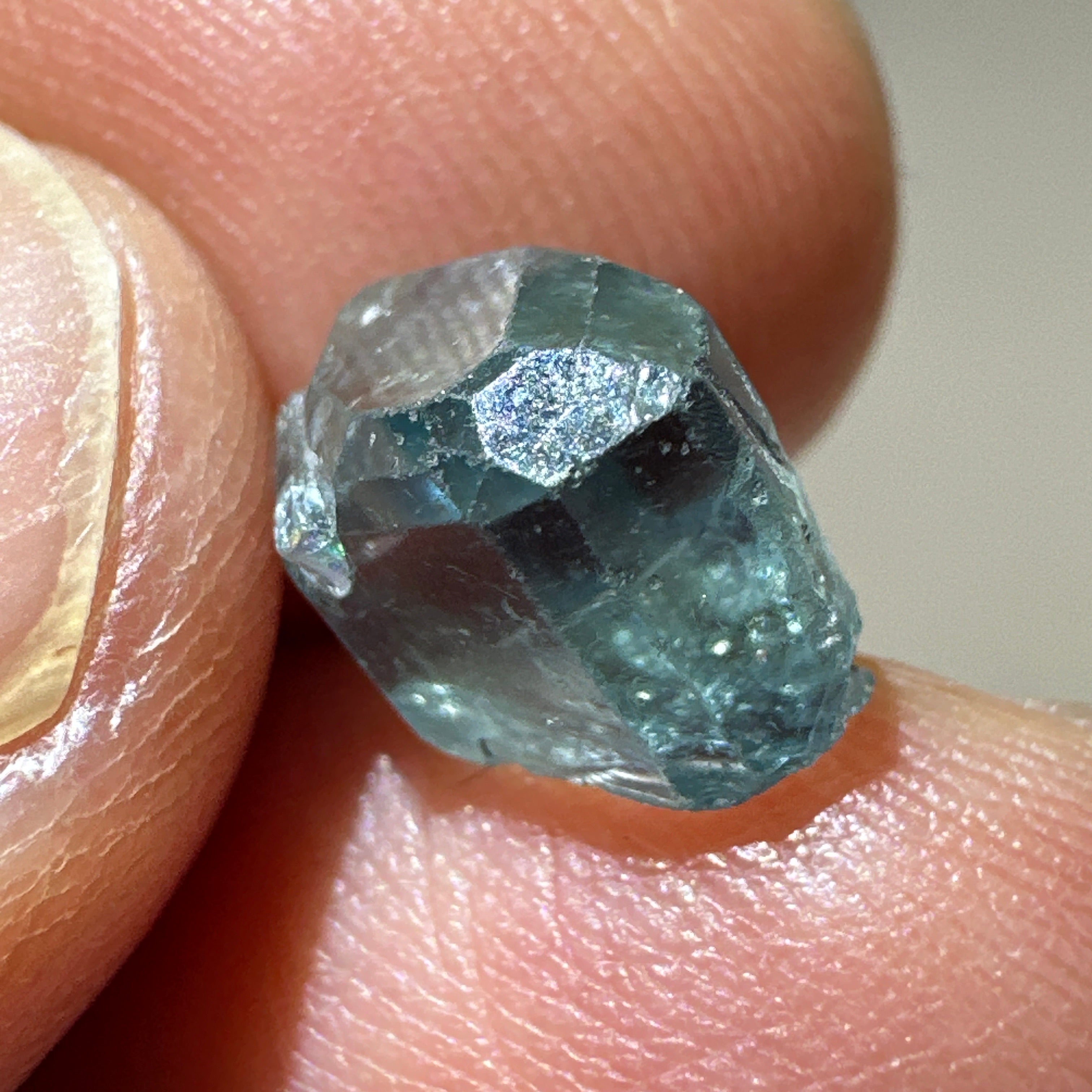 Blue Apatite Crystal, 3.81ct, Merelani, Tanzania, Untreated Unheated, faceting grade