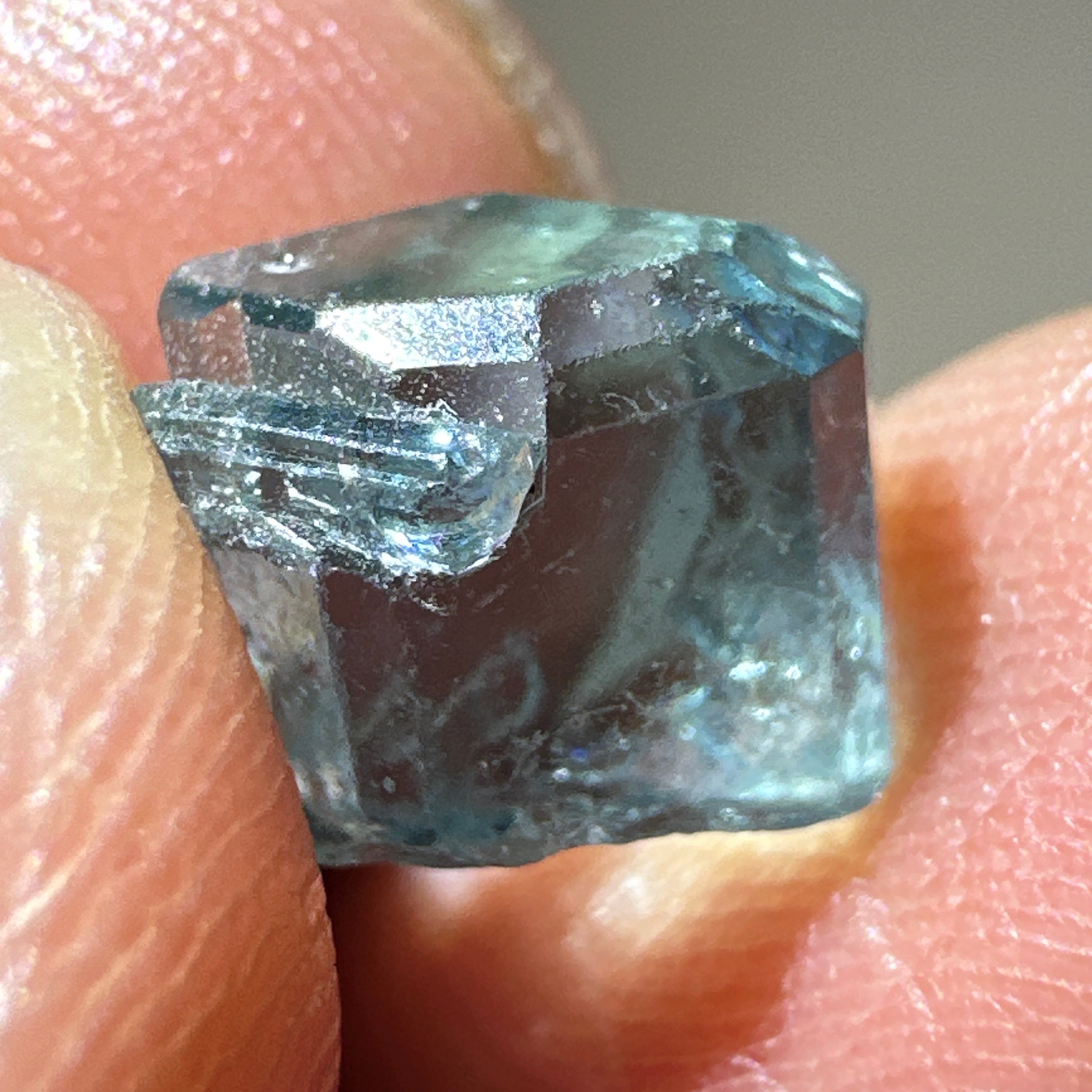 Blue Apatite Crystal, 3.81ct, Merelani, Tanzania, Untreated Unheated, faceting grade