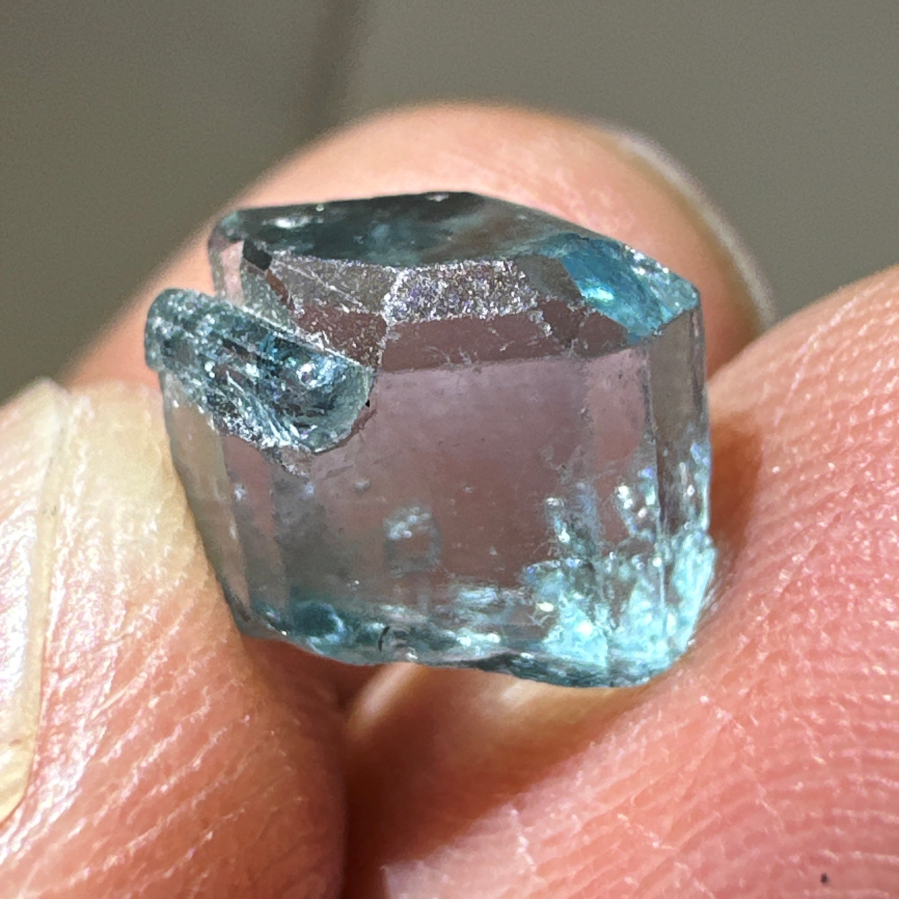 Blue Apatite Crystal, 3.81ct, Merelani, Tanzania, Untreated Unheated, faceting grade