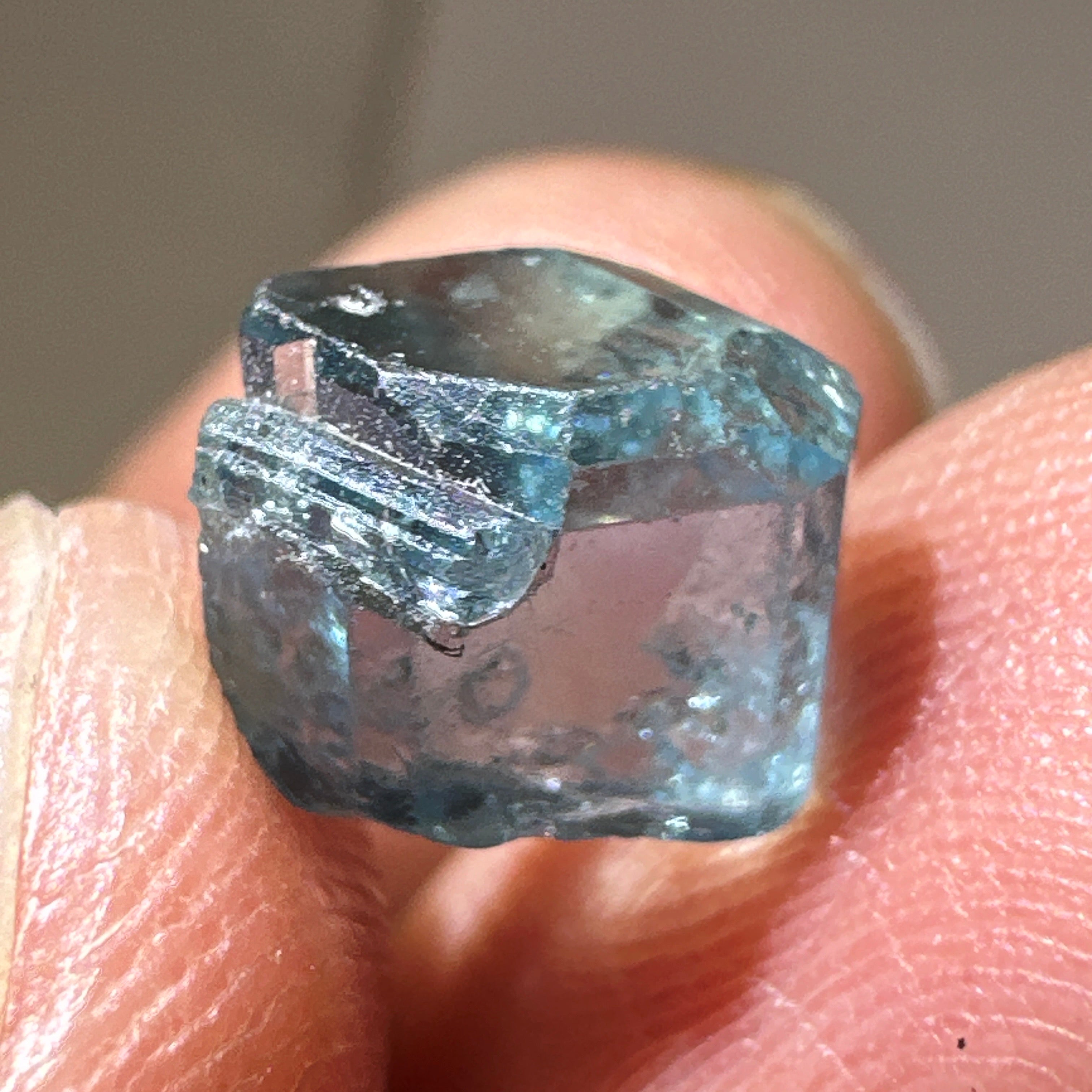 Blue Apatite Crystal, 3.81ct, Merelani, Tanzania, Untreated Unheated, faceting grade