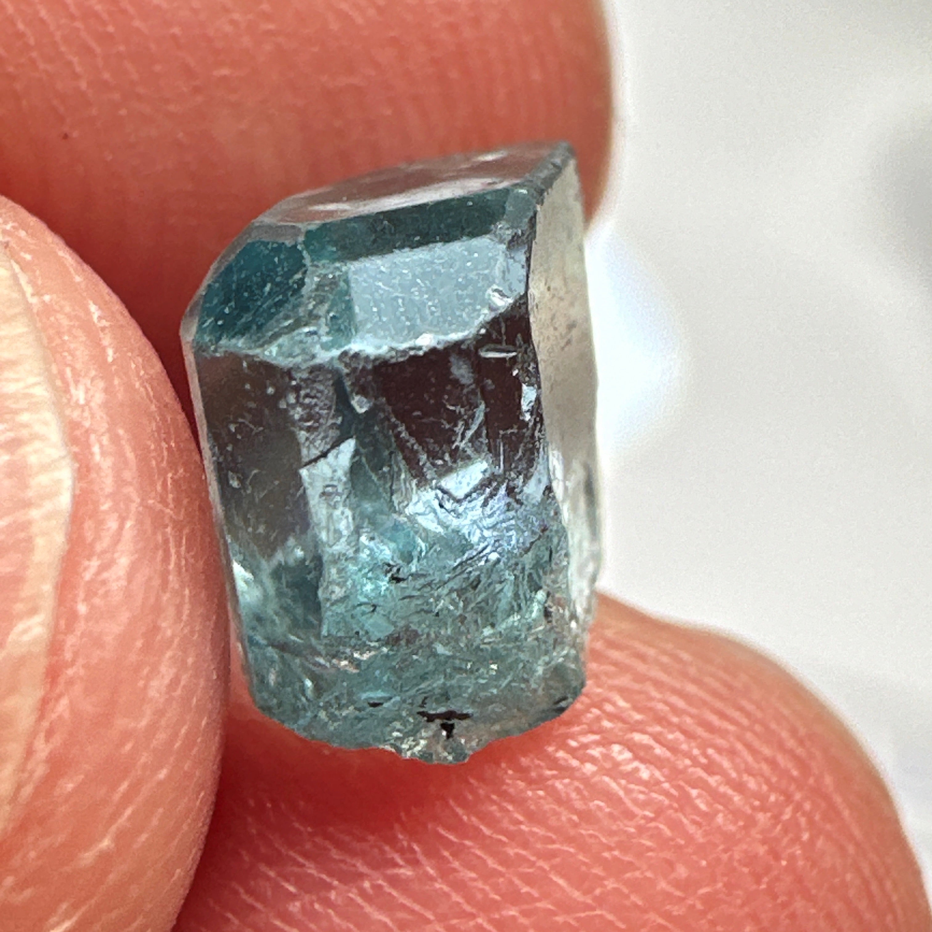 Blue Apatite Crystal, 3.81ct, Merelani, Tanzania, Untreated Unheated, faceting grade