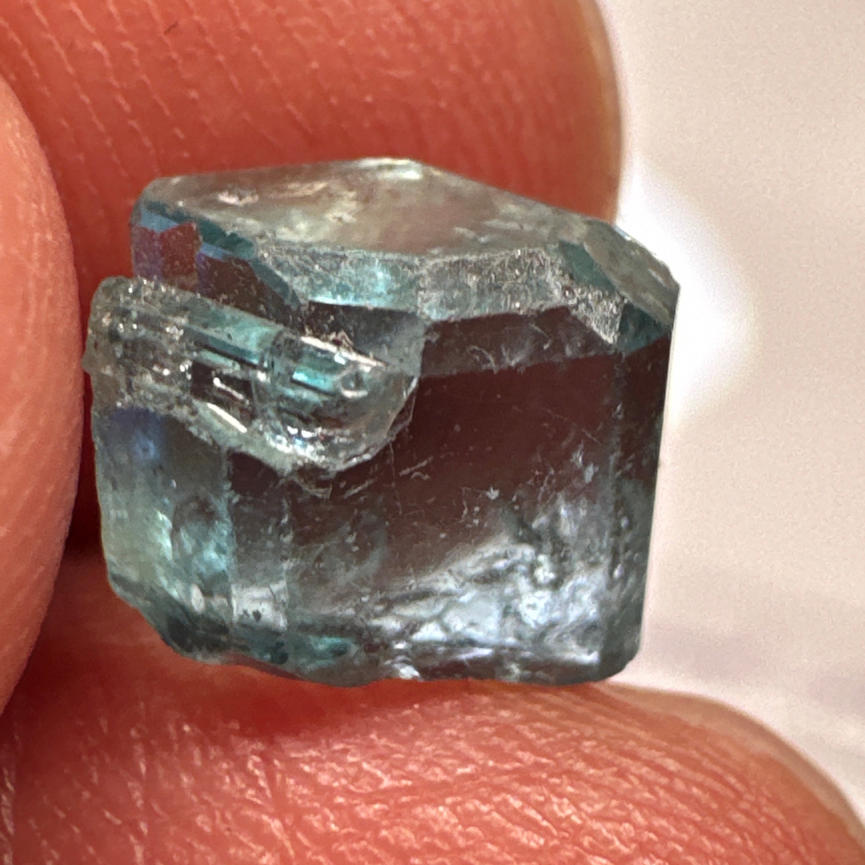 Blue Apatite Crystal, 3.81ct, Merelani, Tanzania, Untreated Unheated, faceting grade