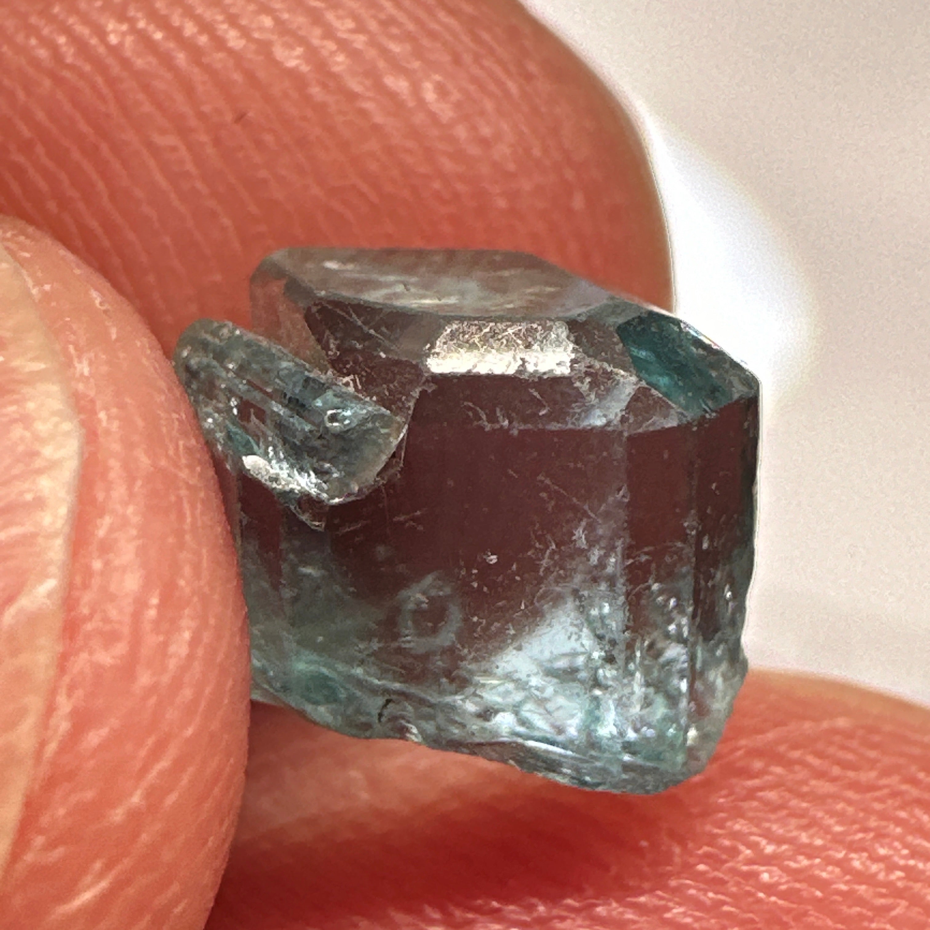 Blue Apatite Crystal, 3.81ct, Merelani, Tanzania, Untreated Unheated, faceting grade