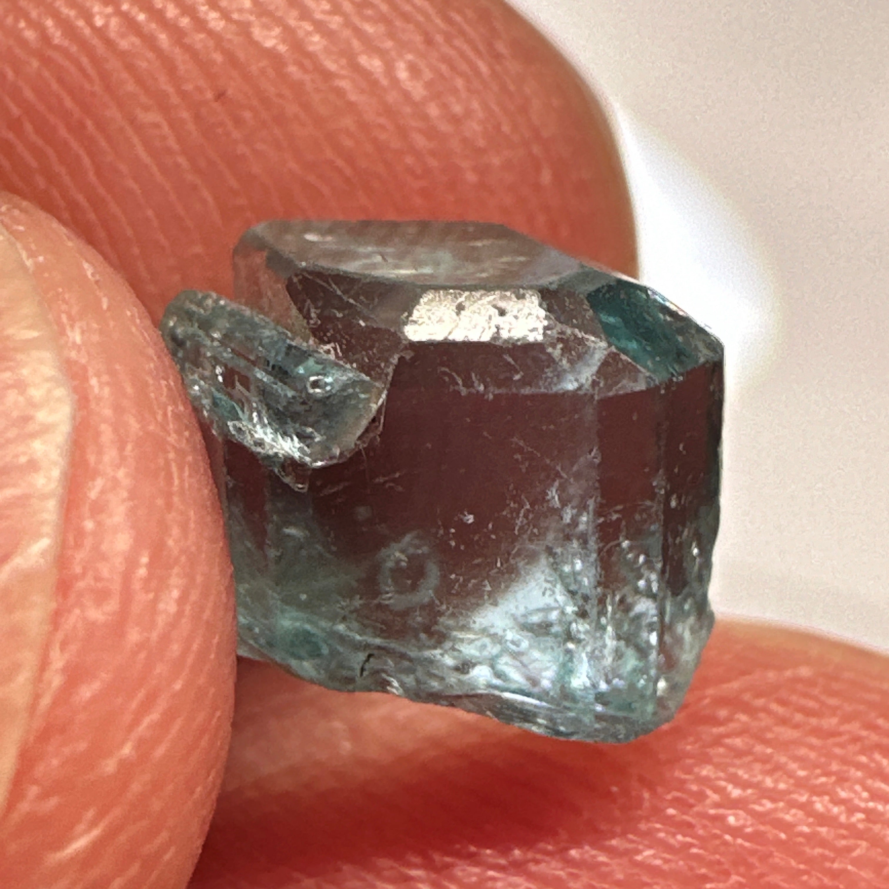 Blue Apatite Crystal, 3.81ct, Merelani, Tanzania, Untreated Unheated, faceting grade