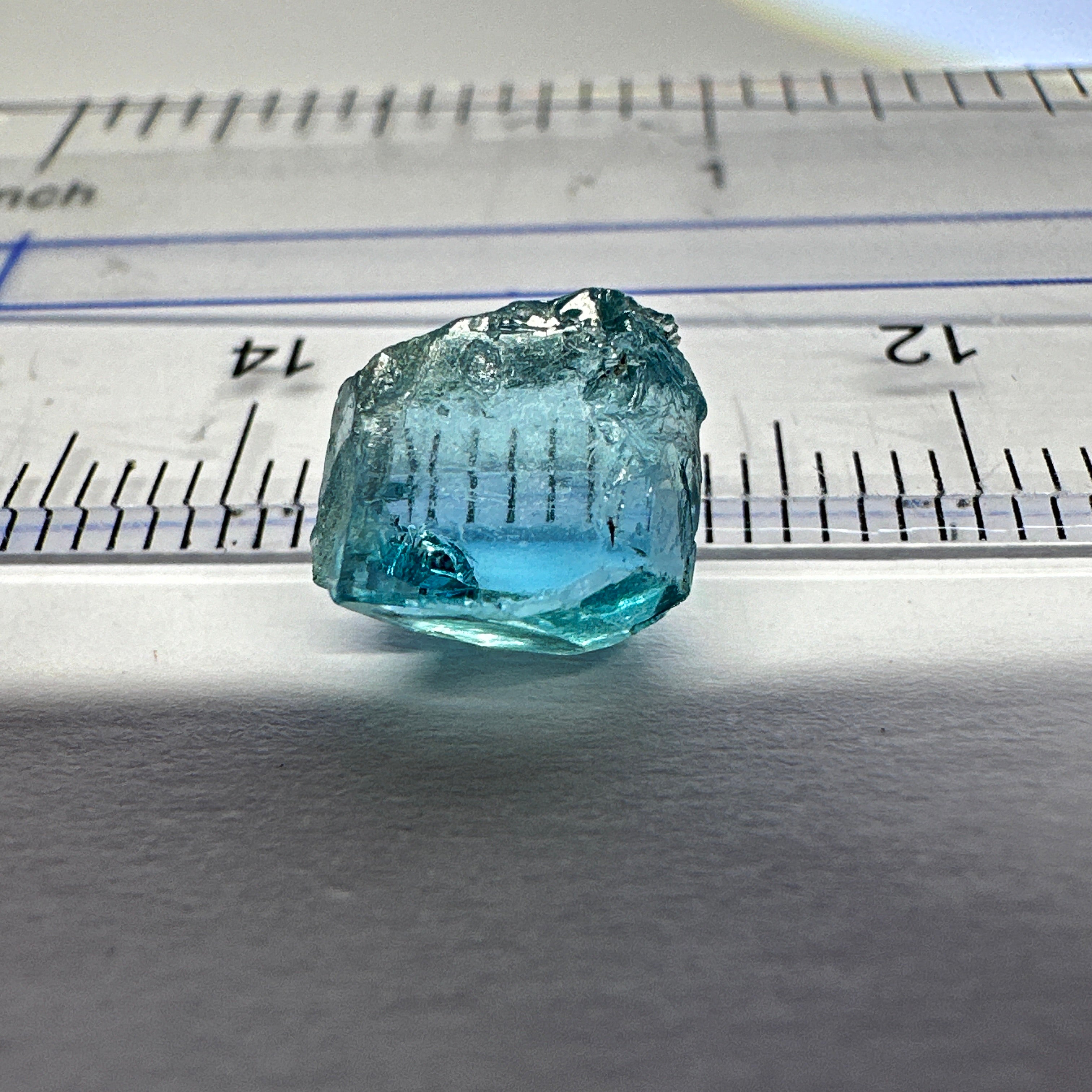 Blue Apatite Crystal, 3.81ct, Merelani, Tanzania, Untreated Unheated, faceting grade