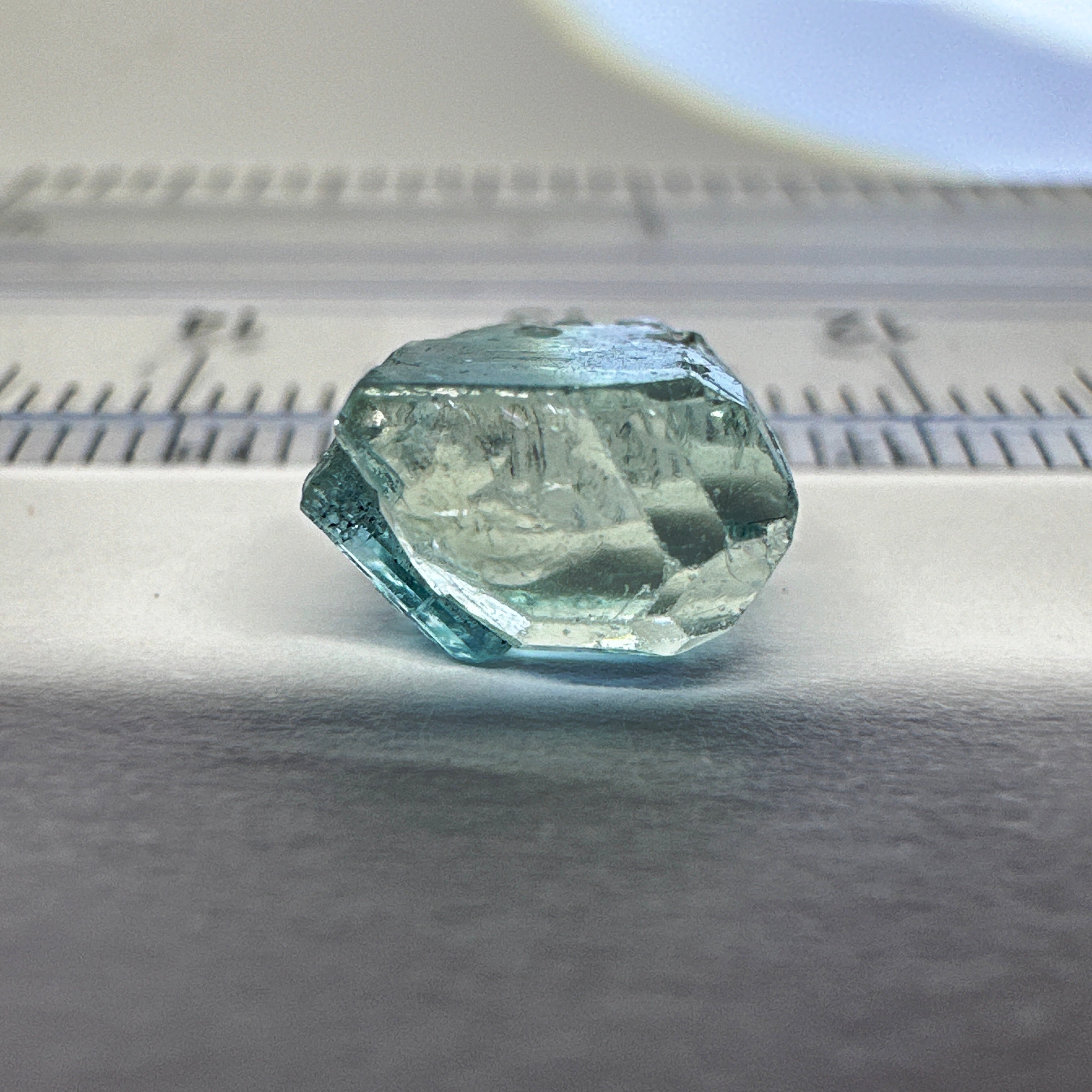 Blue Apatite Crystal, 3.81ct, Merelani, Tanzania, Untreated Unheated, faceting grade