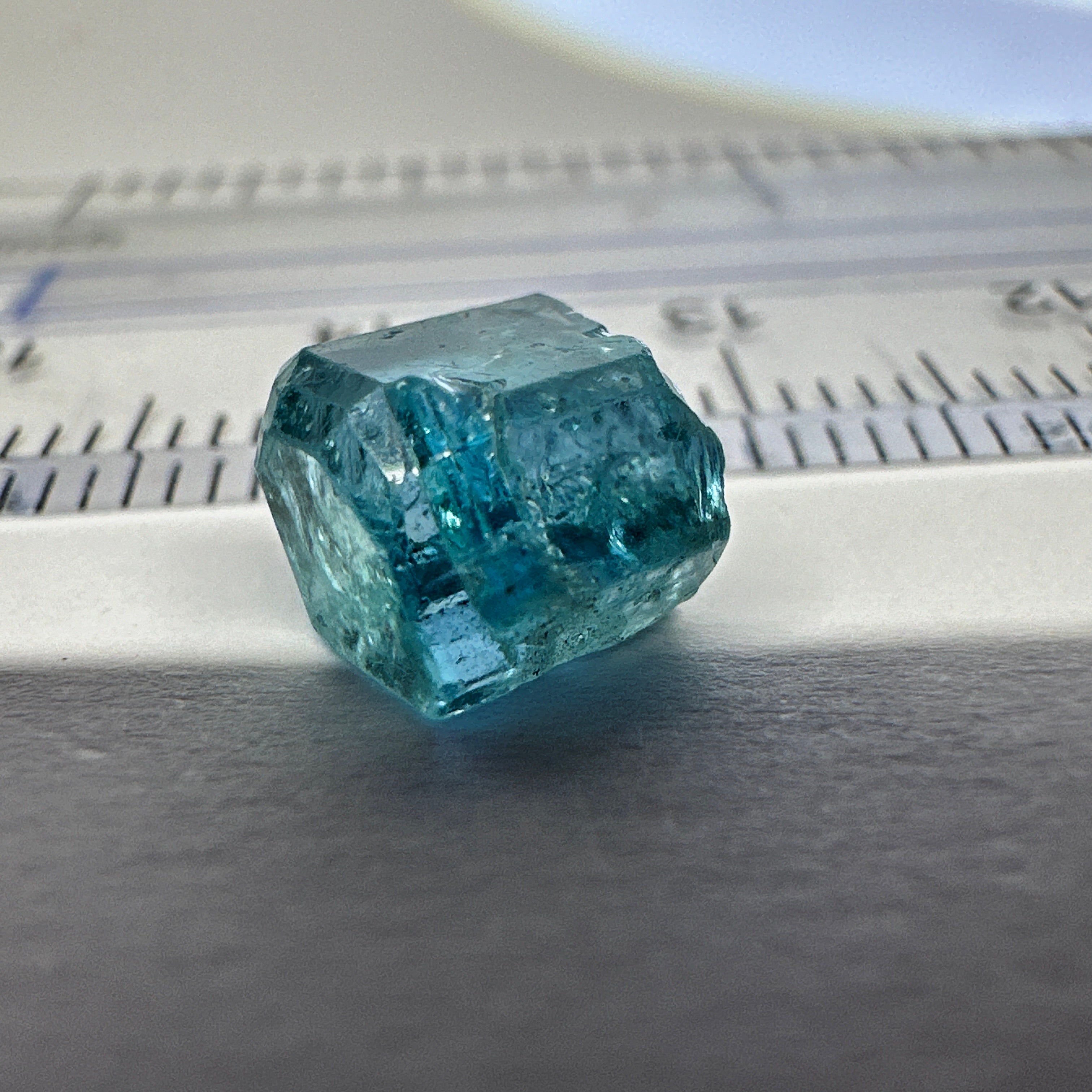 Blue Apatite Crystal, 3.81ct, Merelani, Tanzania, Untreated Unheated, faceting grade