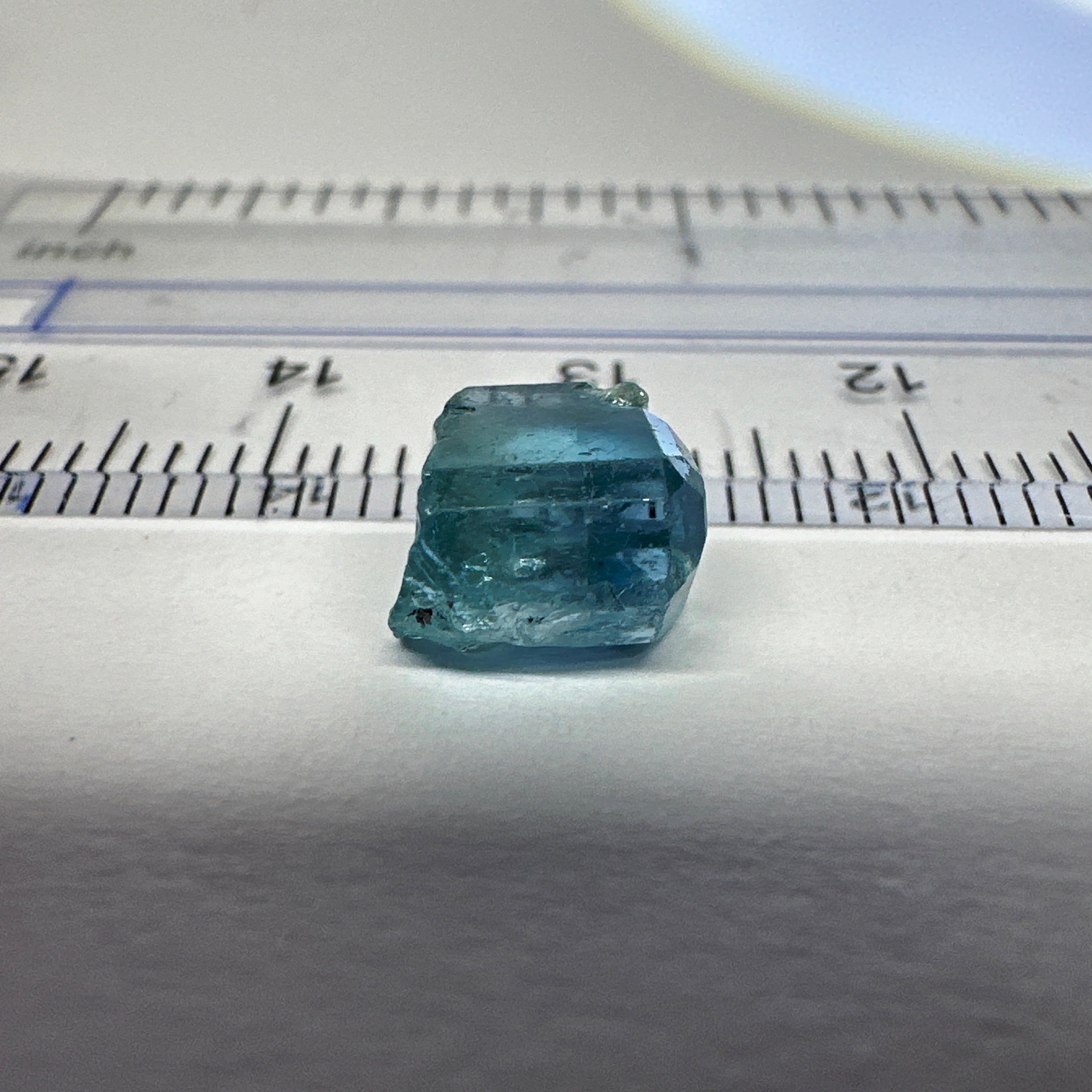 Blue Apatite Crystal, 3.81ct, Merelani, Tanzania, Untreated Unheated, faceting grade