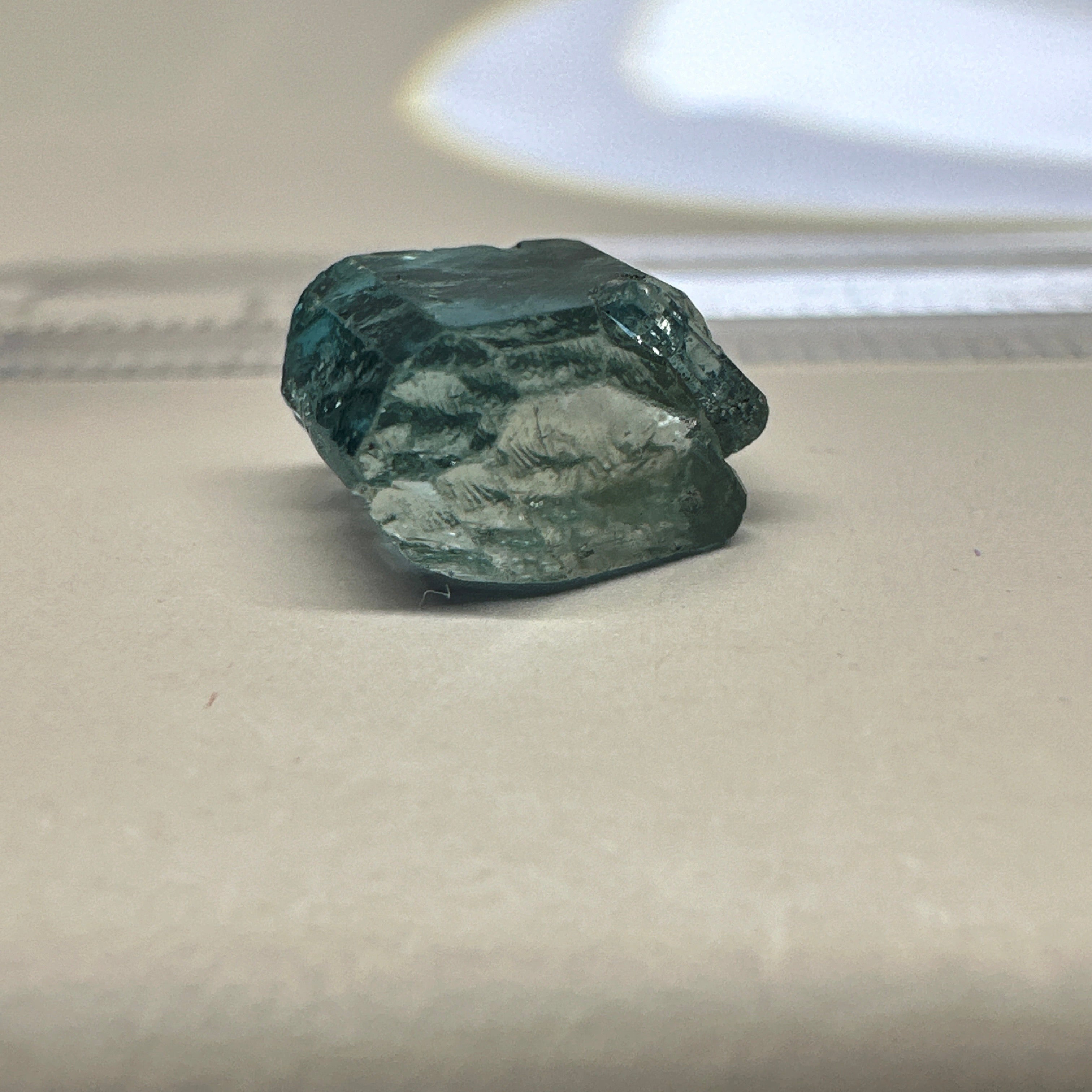 Blue Apatite Crystal, 3.81ct, Merelani, Tanzania, Untreated Unheated, faceting grade