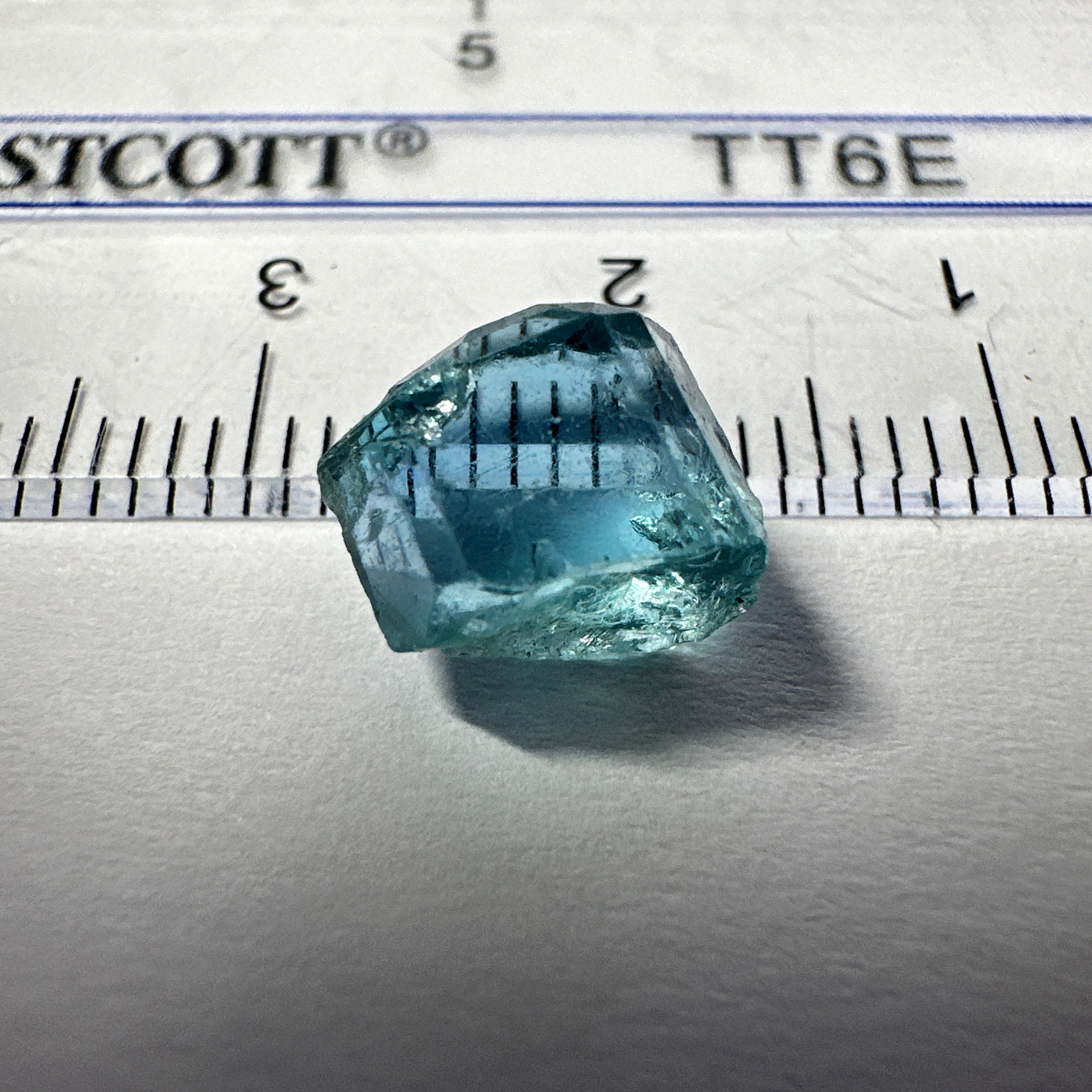 Blue Apatite Crystal, 3.81ct, Merelani, Tanzania, Untreated Unheated, faceting grade