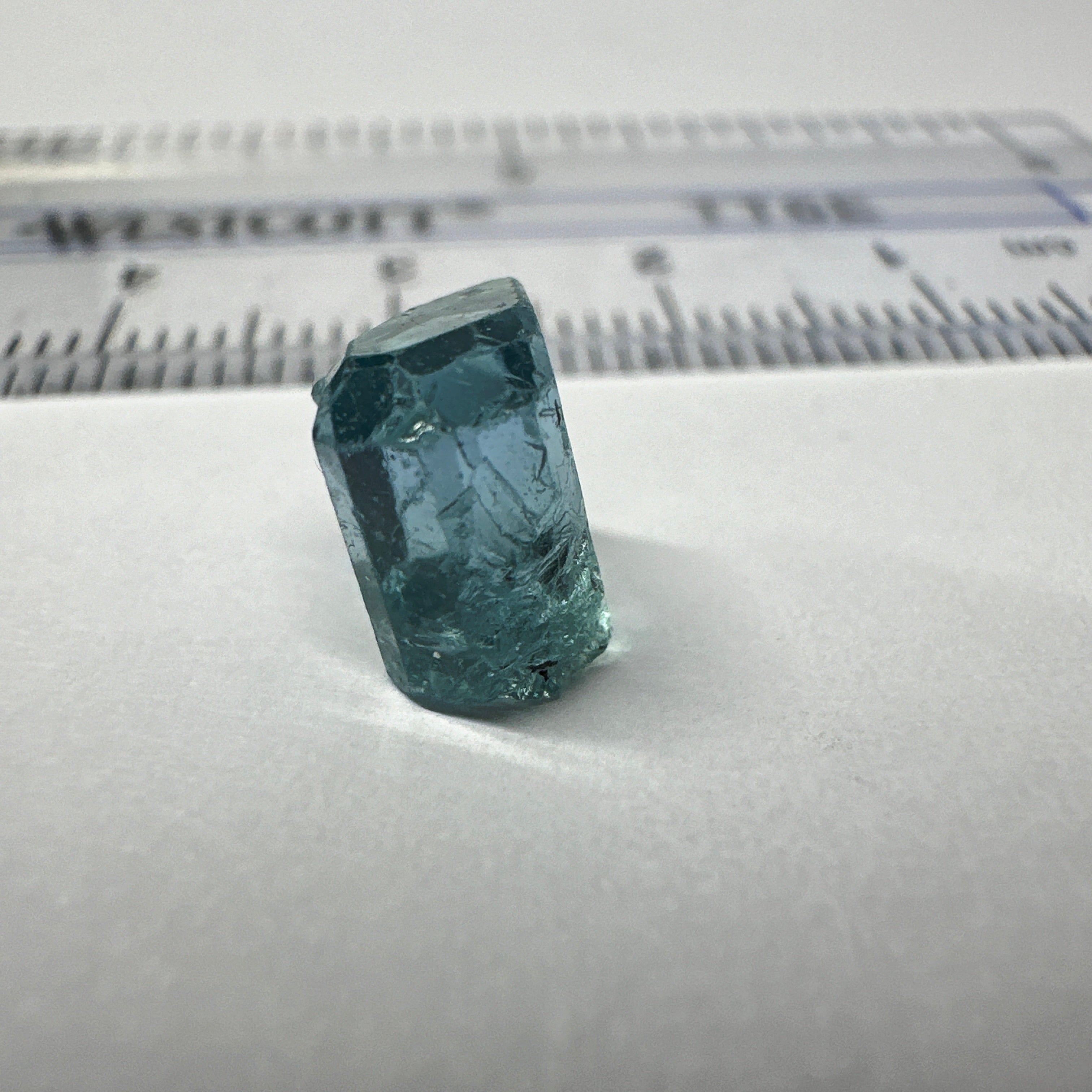 Blue Apatite Crystal, 3.81ct, Merelani, Tanzania, Untreated Unheated, faceting grade