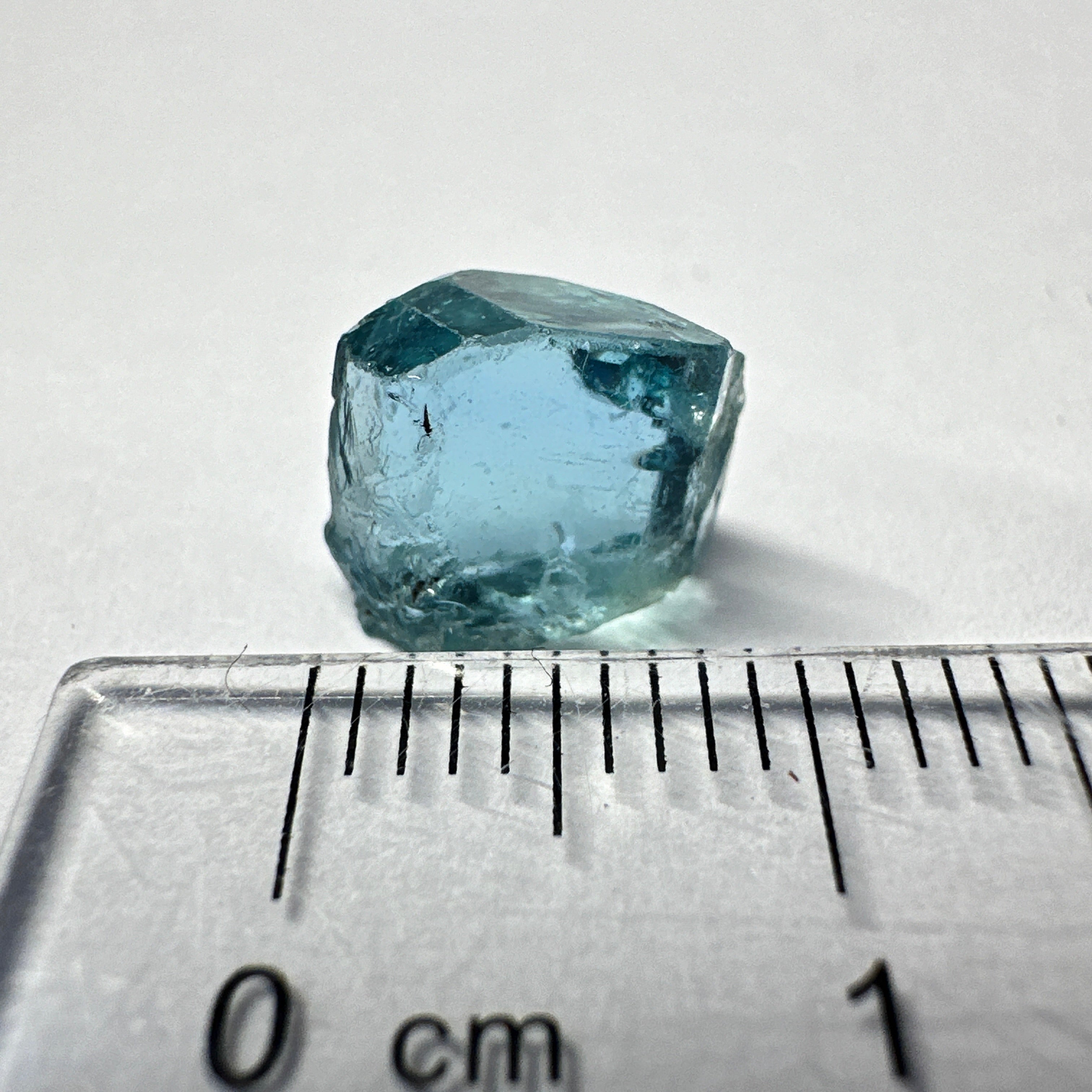 Blue Apatite Crystal, 3.81ct, Merelani, Tanzania, Untreated Unheated, faceting grade