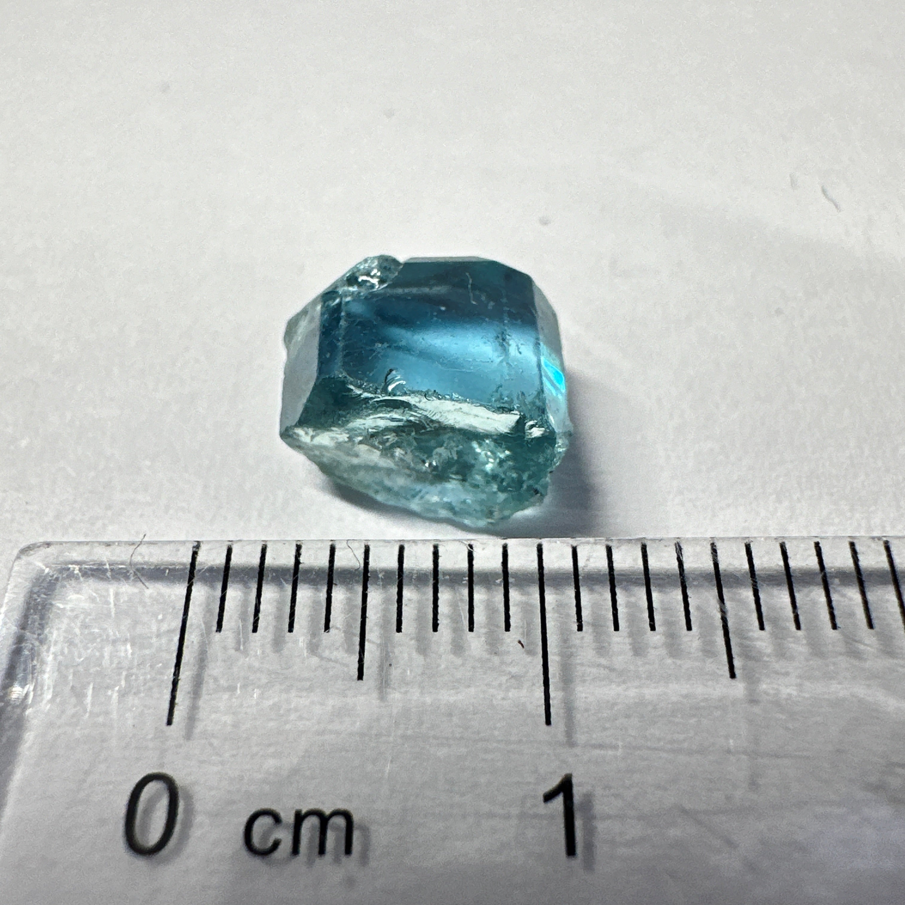 Blue Apatite Crystal, 3.81ct, Merelani, Tanzania, Untreated Unheated, faceting grade