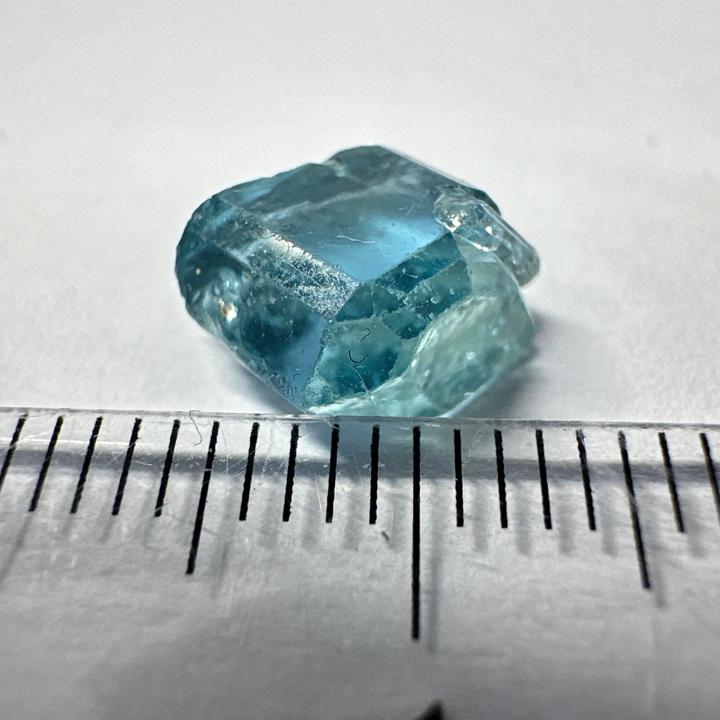 Blue Apatite Crystal, 3.81ct, Merelani, Tanzania, Untreated Unheated, faceting grade