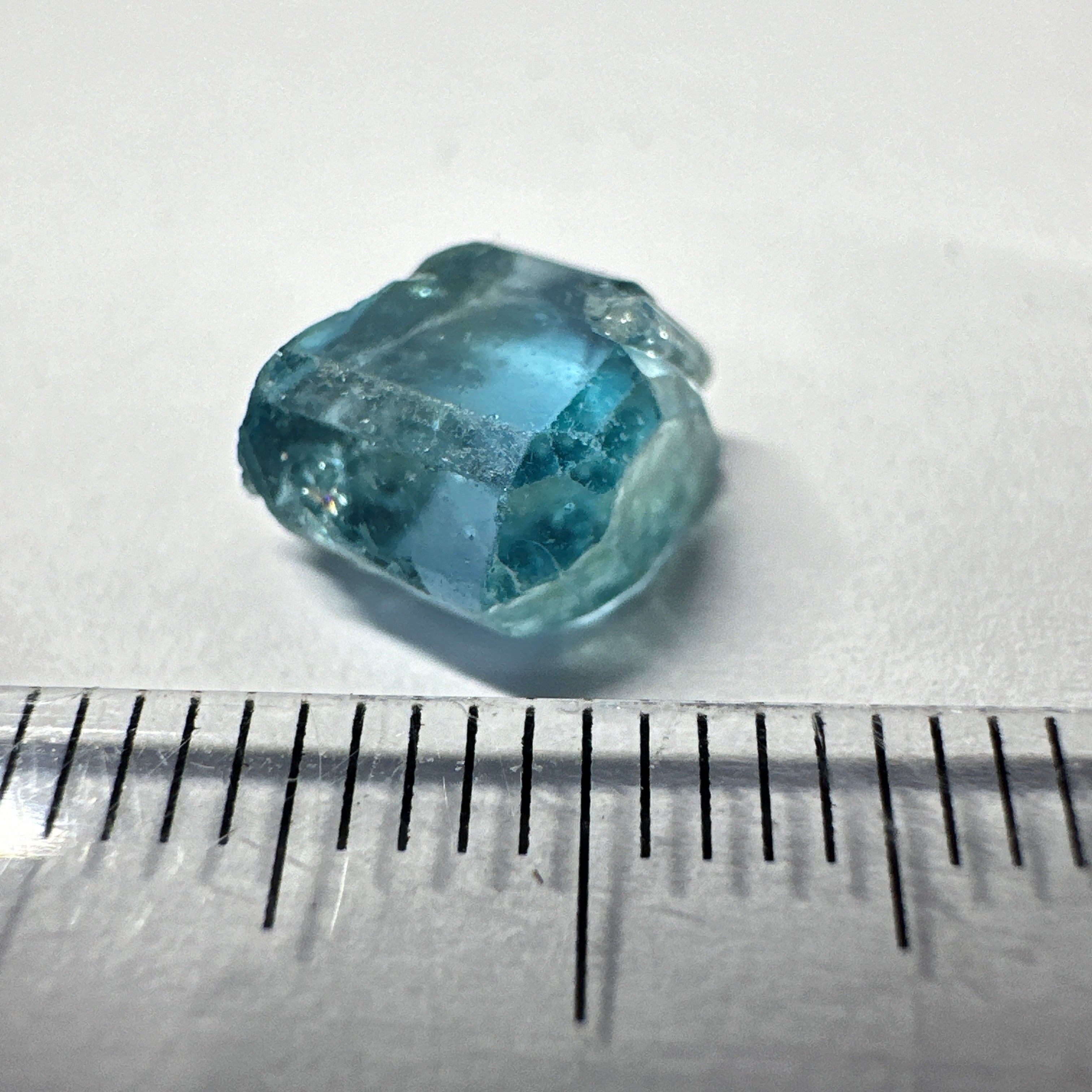 Blue Apatite Crystal, 3.81ct, Merelani, Tanzania, Untreated Unheated, faceting grade