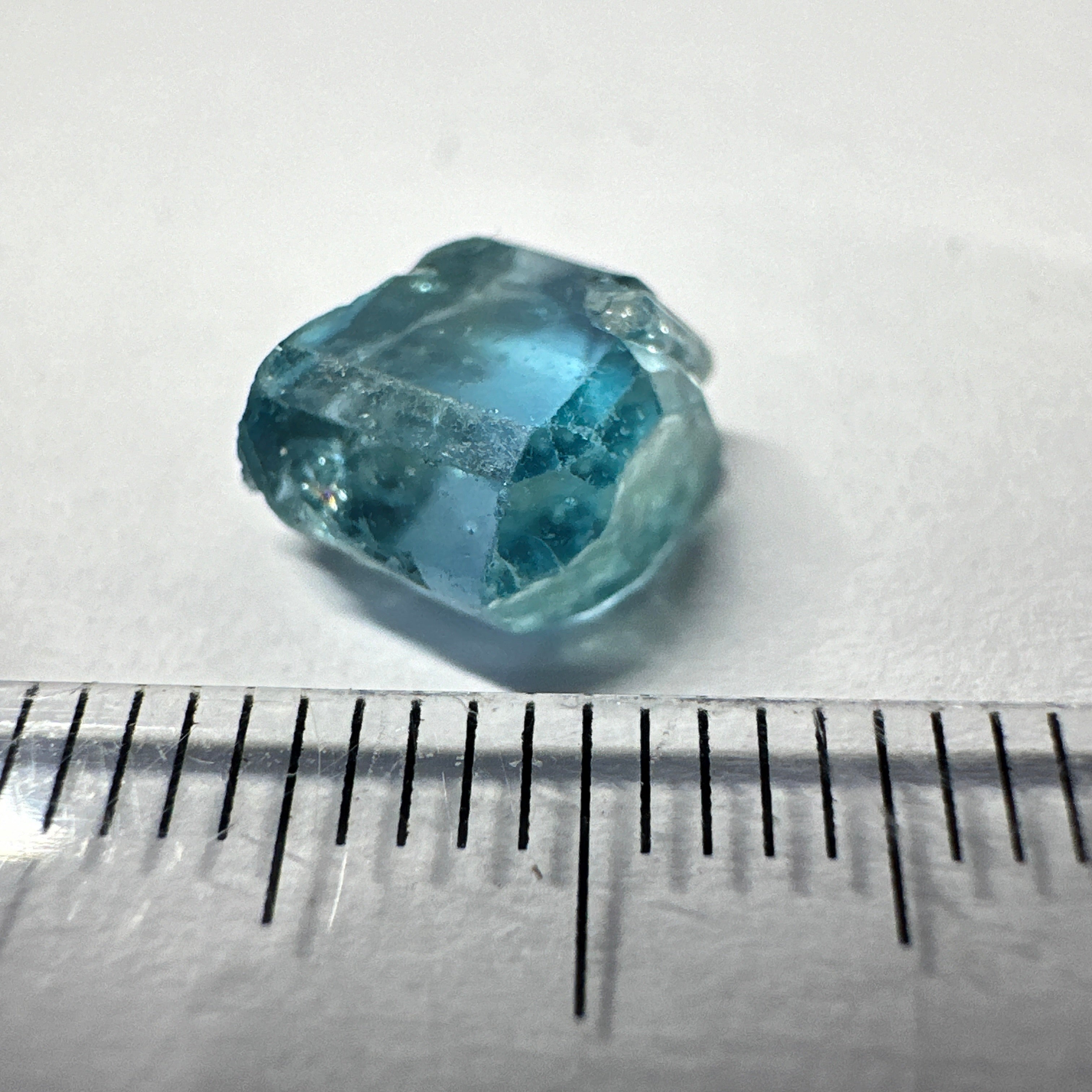 Blue Apatite Crystal, 3.81ct, Merelani, Tanzania, Untreated Unheated, faceting grade