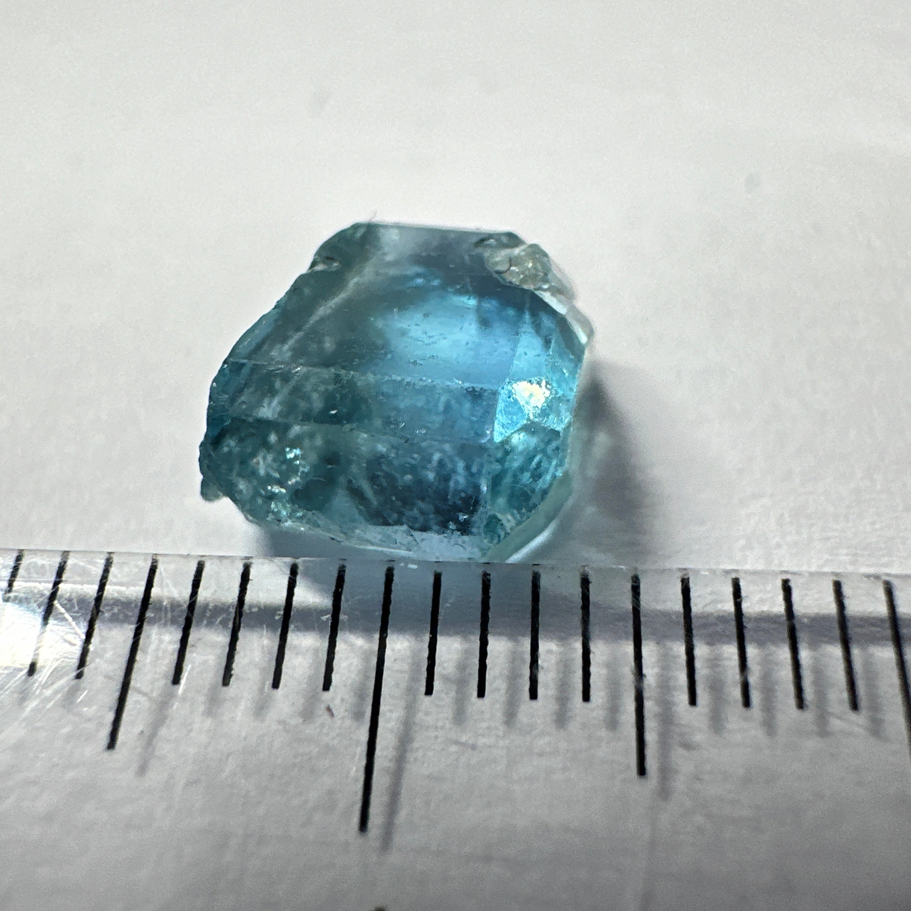 Blue Apatite Crystal, 3.81ct, Merelani, Tanzania, Untreated Unheated, faceting grade