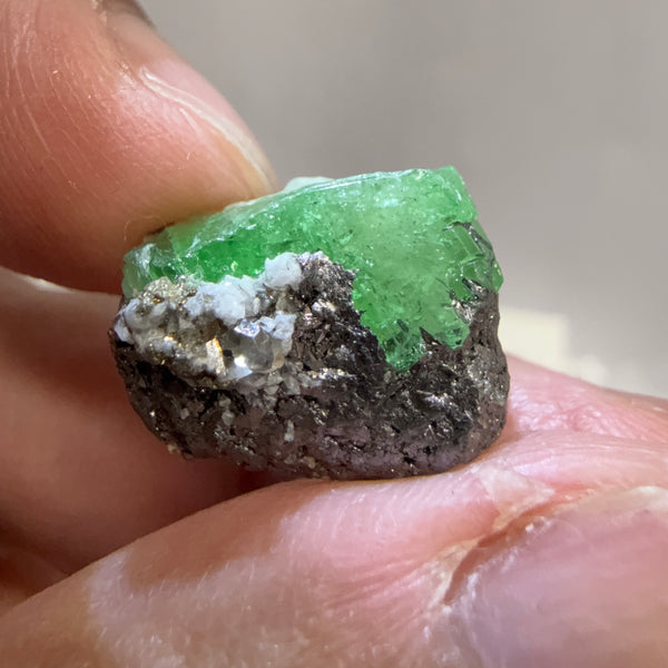 Tsavorite Crystal on Matrix. 13.73ct, Merelani. Tanzania, Untreated Unheated