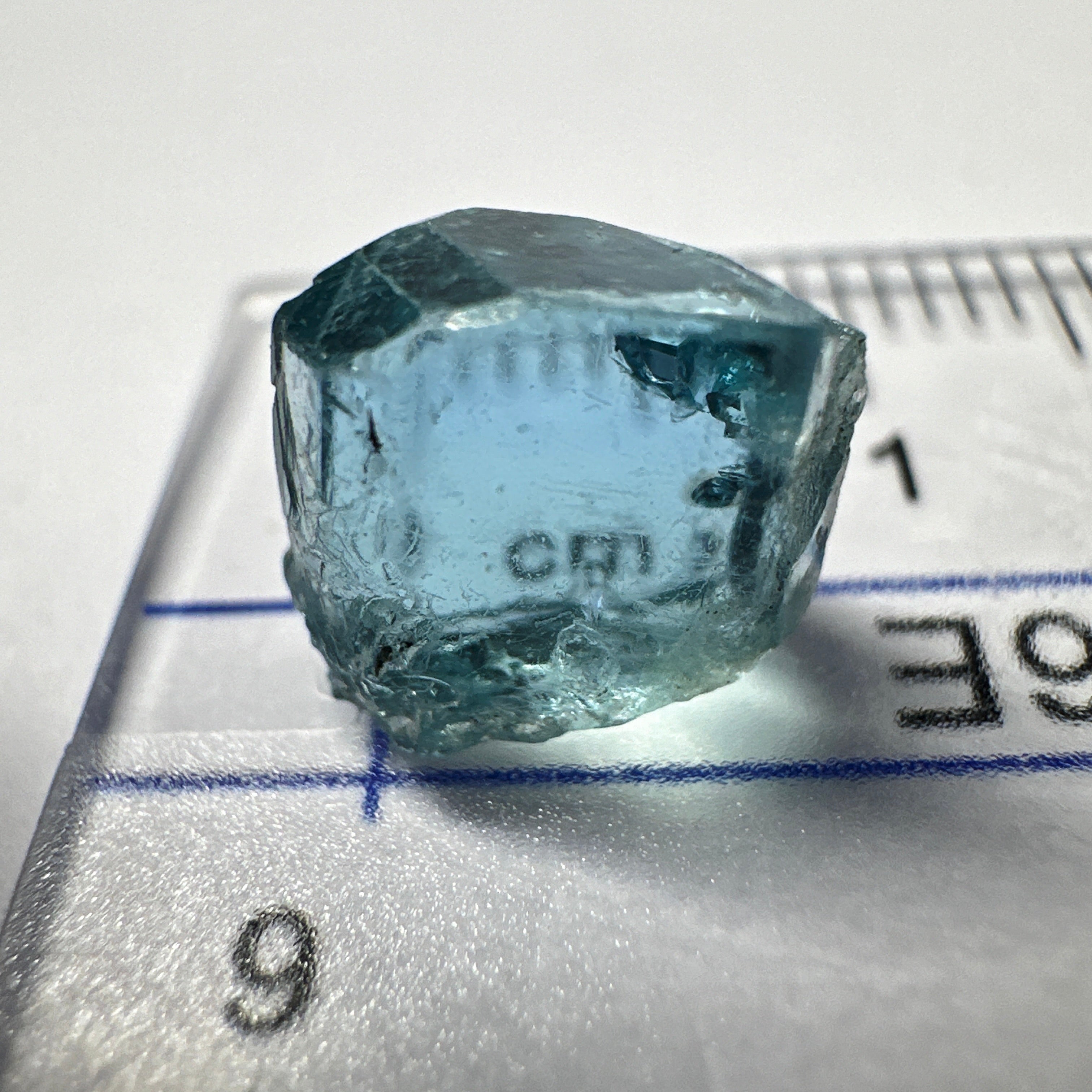 Blue Apatite Crystal, 3.81ct, Merelani, Tanzania, Untreated Unheated, faceting grade