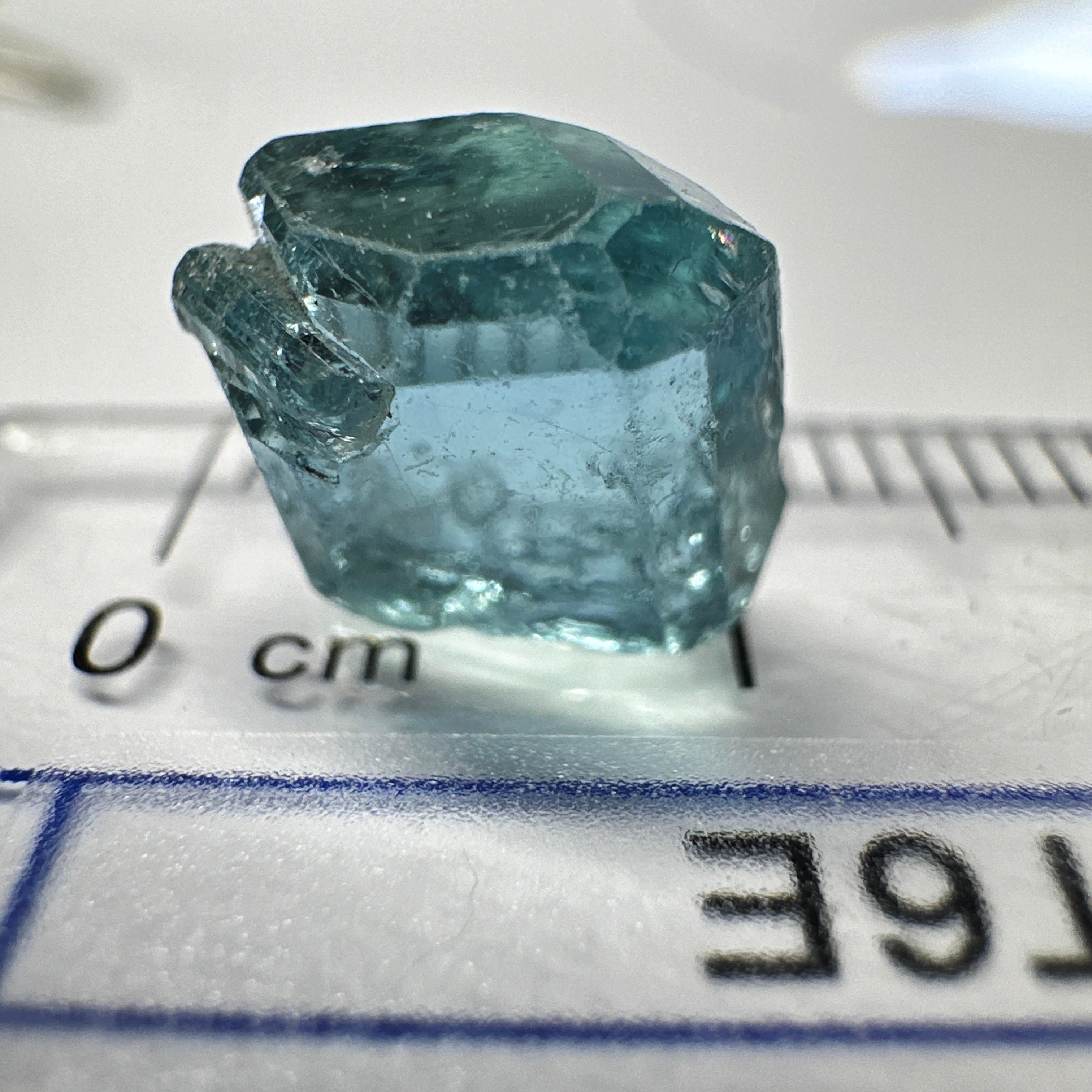 Blue Apatite Crystal, 3.81ct, Merelani, Tanzania, Untreated Unheated, faceting grade