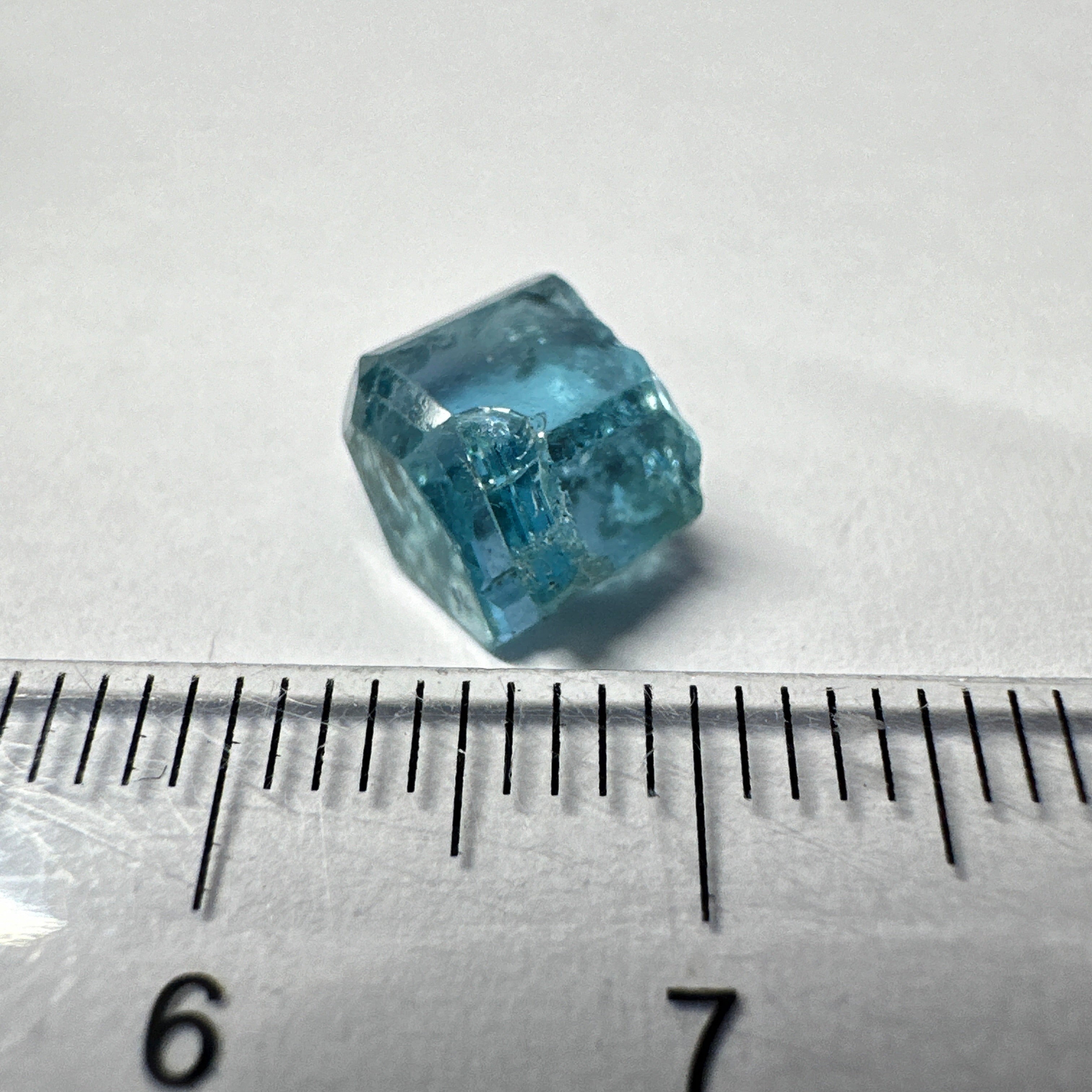 Blue Apatite Crystal, 3.81ct, Merelani, Tanzania, Untreated Unheated, faceting grade