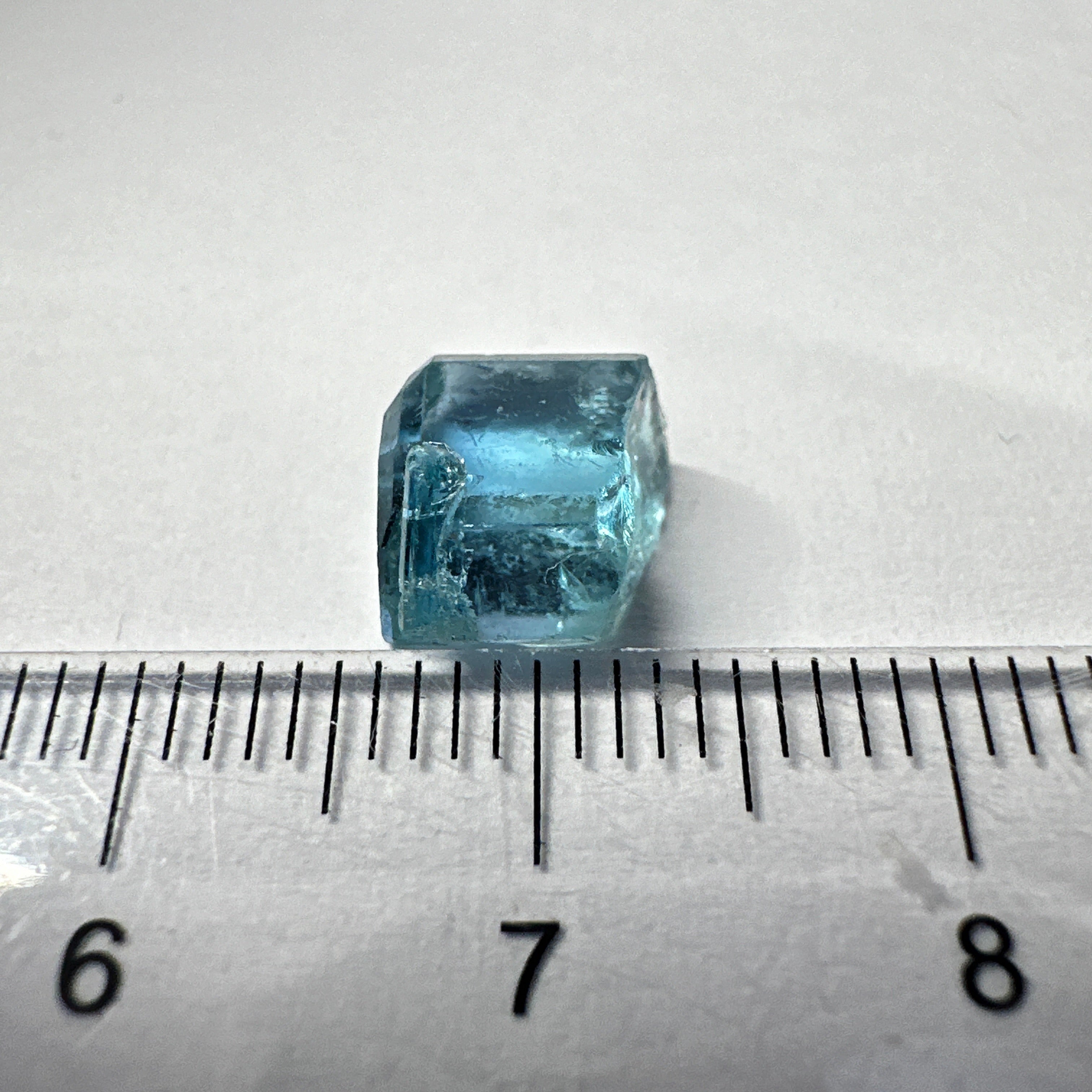 Blue Apatite Crystal, 3.81ct, Merelani, Tanzania, Untreated Unheated, faceting grade