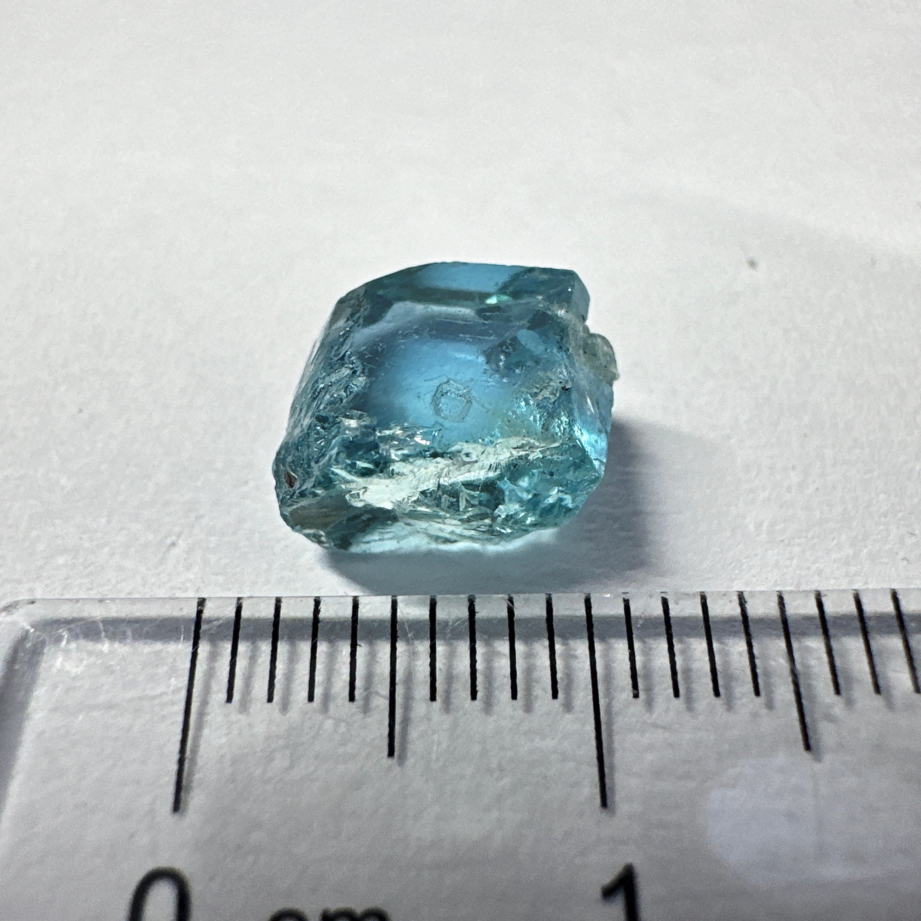 Blue Apatite Crystal, 3.81ct, Merelani, Tanzania, Untreated Unheated, faceting grade