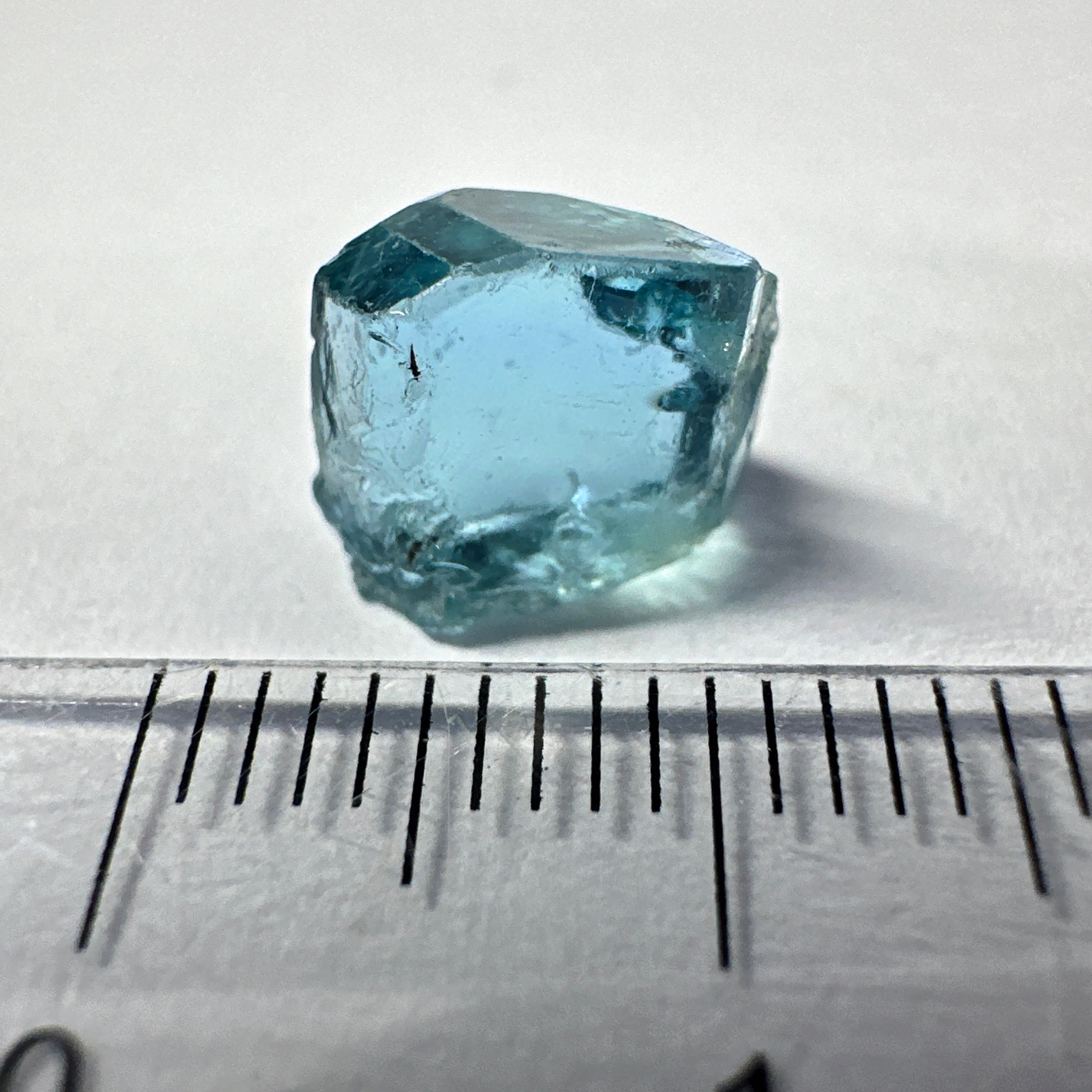 Blue Apatite Crystal, 3.81ct, Merelani, Tanzania, Untreated Unheated, faceting grade