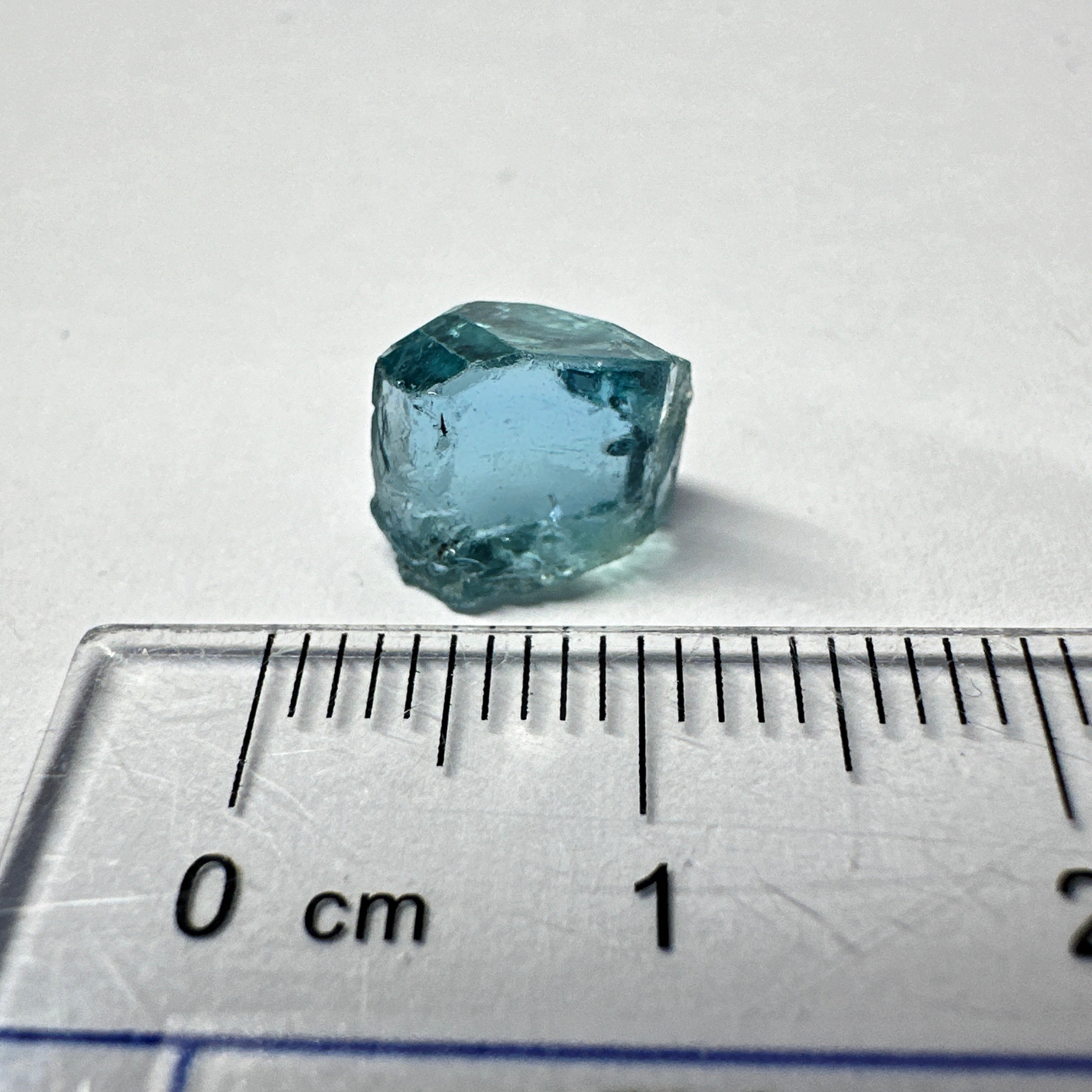 Blue Apatite Crystal, 3.81ct, Merelani, Tanzania, Untreated Unheated, faceting grade