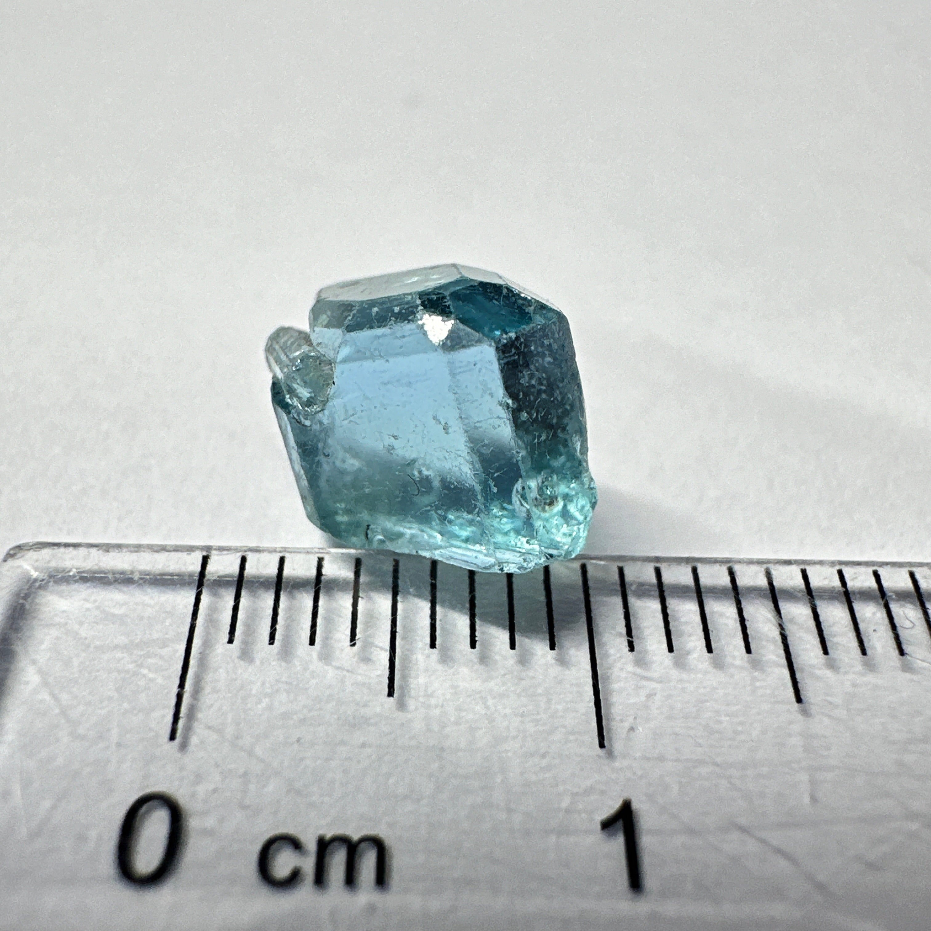 Blue Apatite Crystal, 3.81ct, Merelani, Tanzania, Untreated Unheated, faceting grade