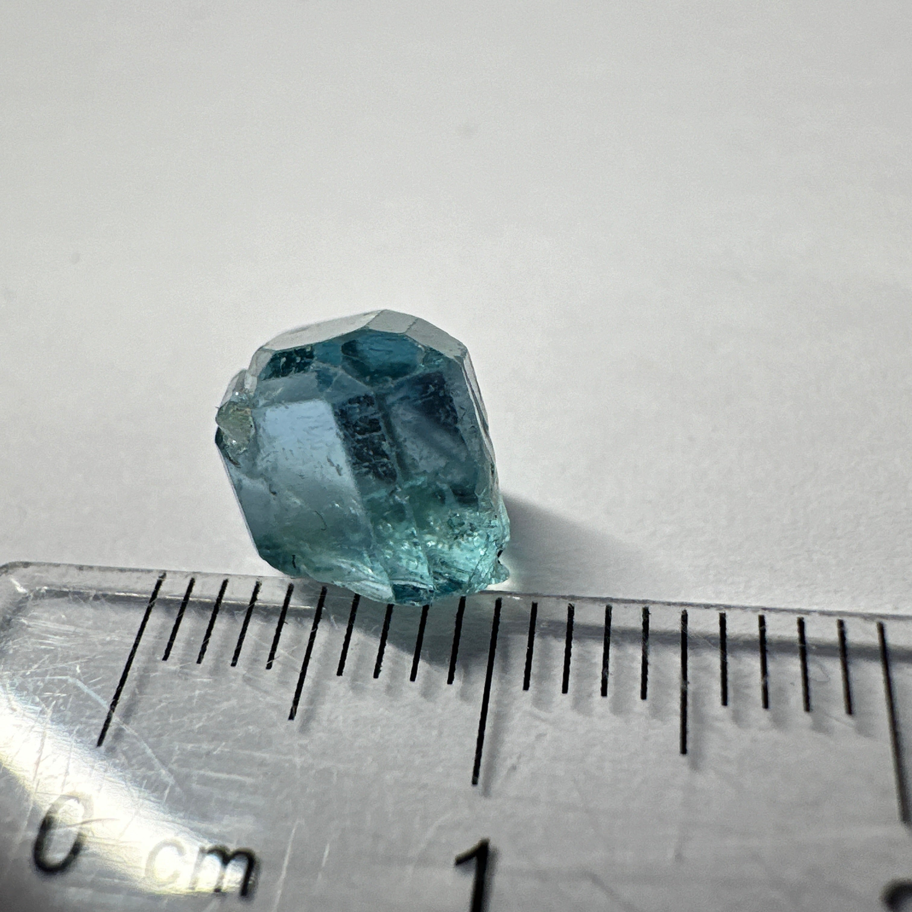 Blue Apatite Crystal, 3.81ct, Merelani, Tanzania, Untreated Unheated, faceting grade