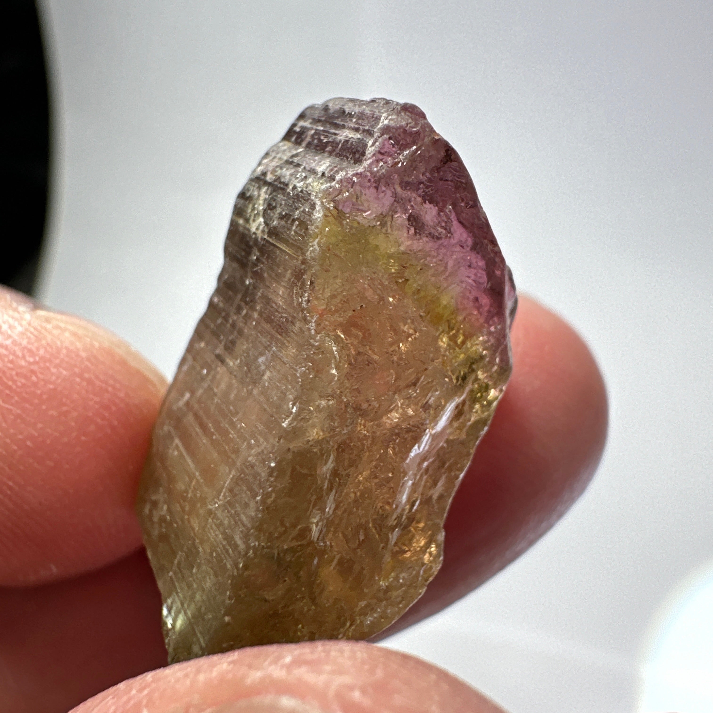 Watermelon Tourmaline Crystal, 30.20ct, Congo, Untreated Unheated, cabbing rough but can be faceted too, see illuminated photos