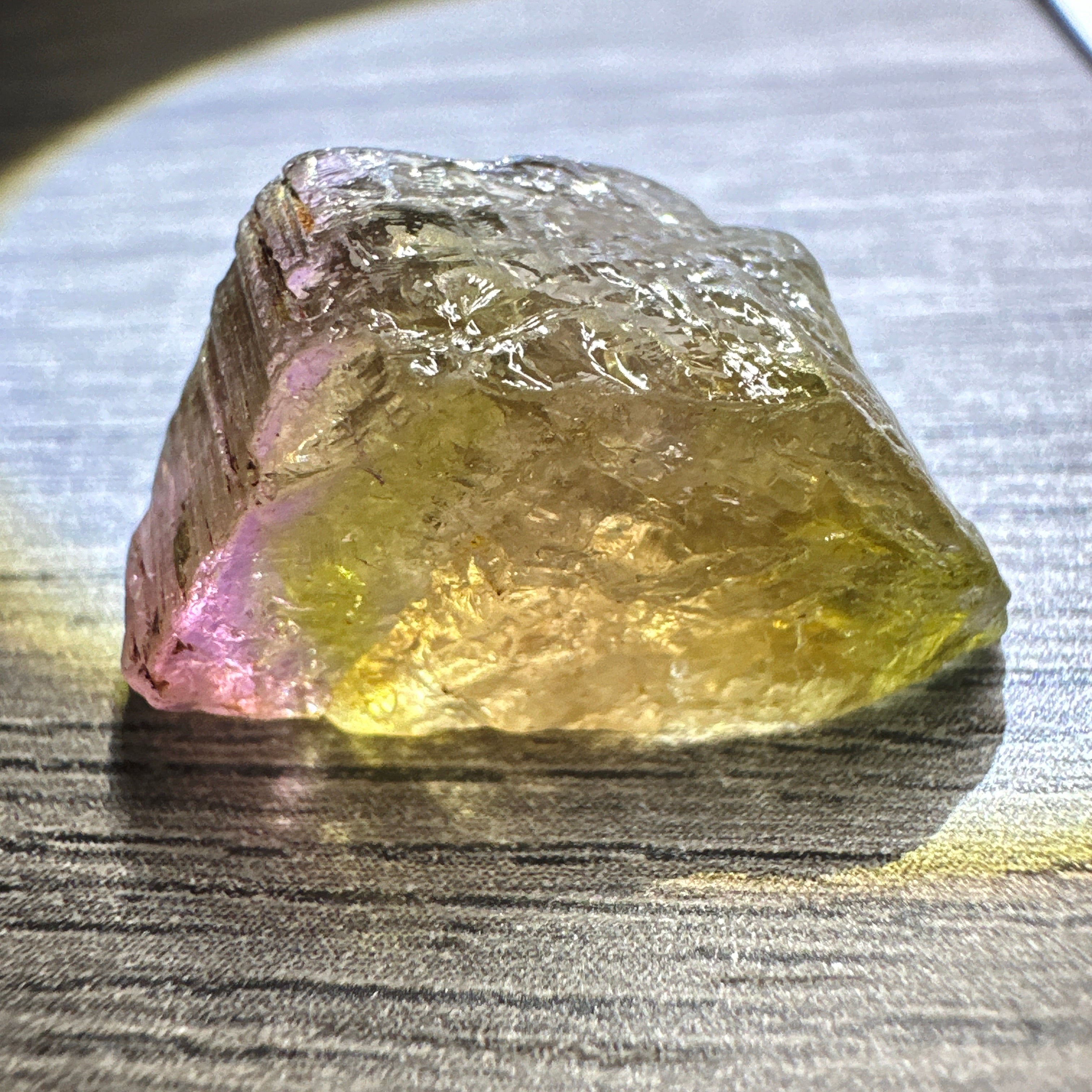 Watermelon Tourmaline Crystal, 30.20ct, Congo, Untreated Unheated, cabbing rough but can be faceted too, see illuminated photos