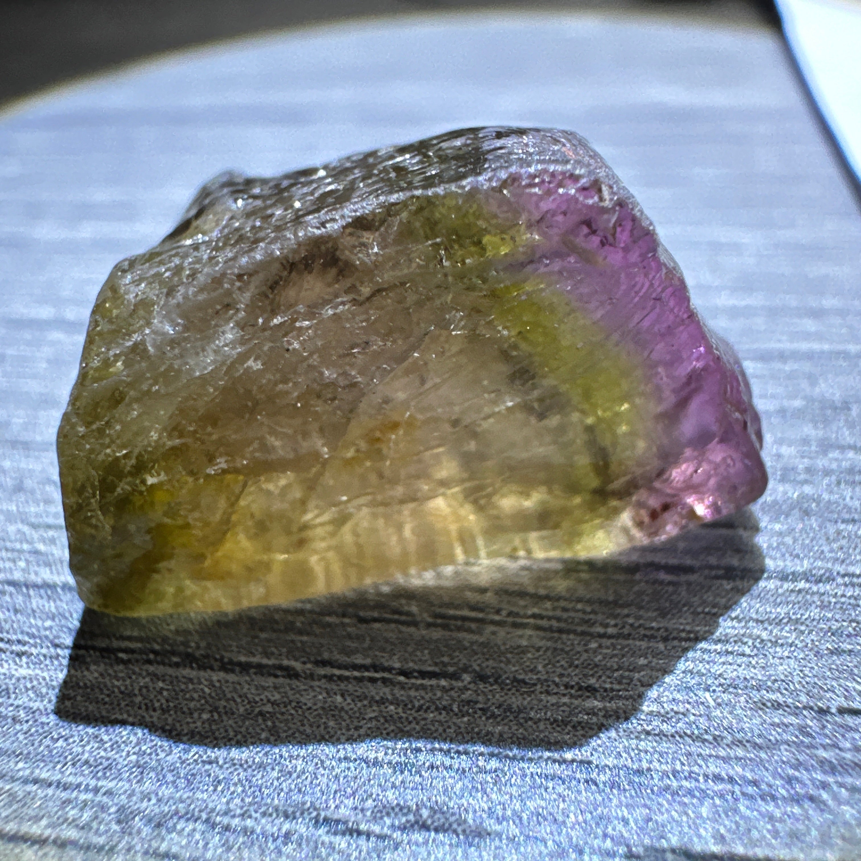 Watermelon Tourmaline Crystal, 30.20ct, Congo, Untreated Unheated, cabbing rough but can be faceted too, see illuminated photos