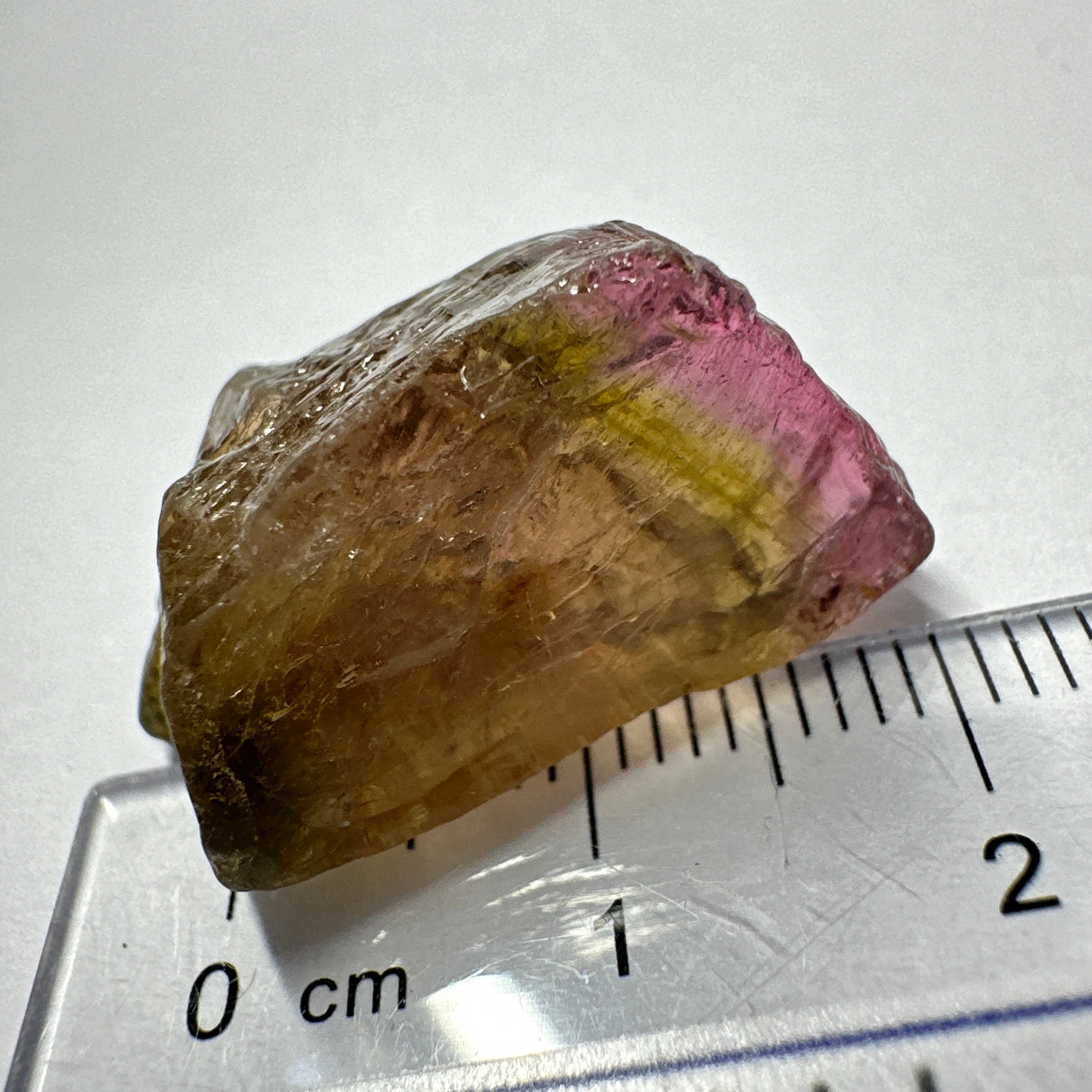 Watermelon Tourmaline Crystal, 30.20ct, Congo, Untreated Unheated, cabbing rough but can be faceted too, see illuminated photos