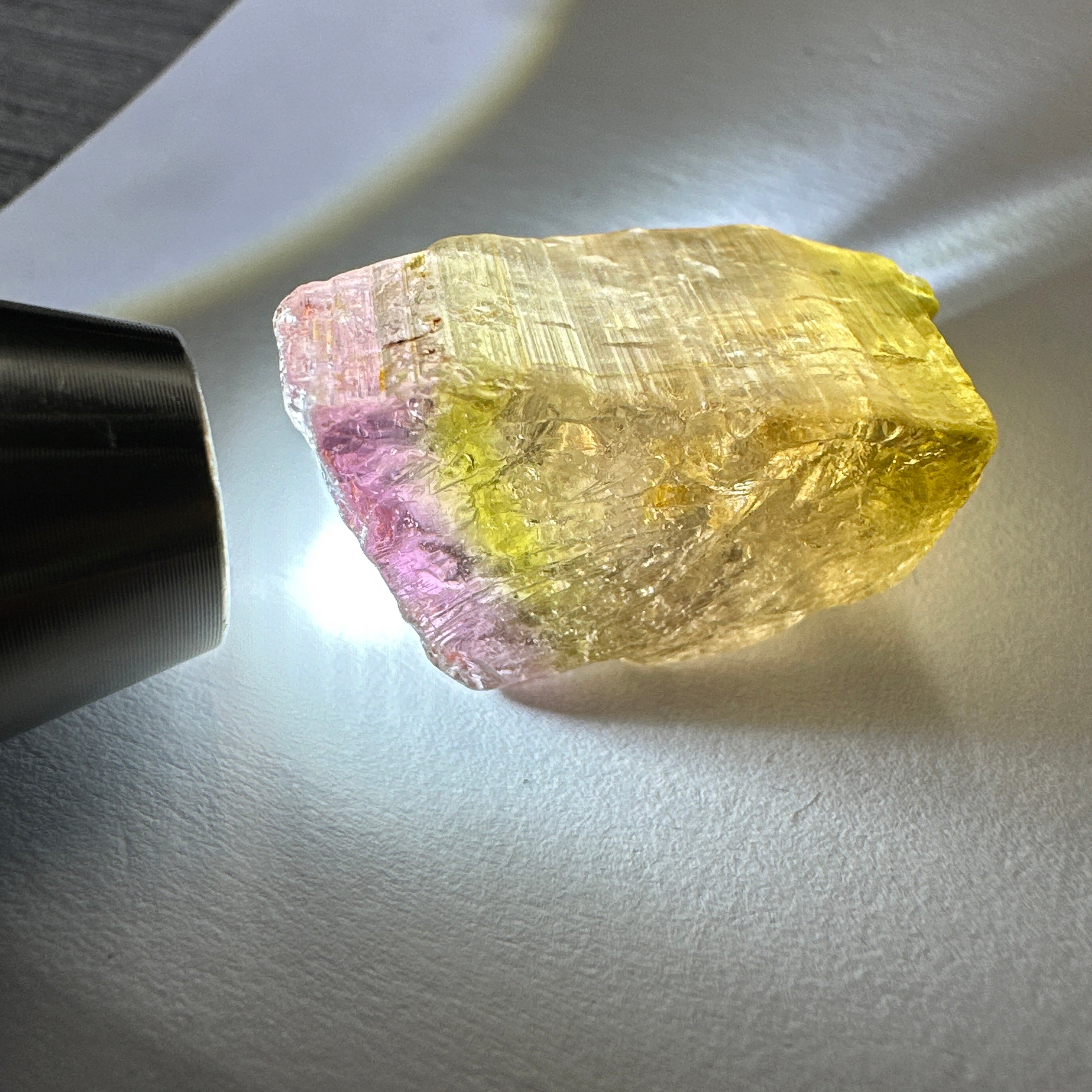 Watermelon Tourmaline Crystal, 30.20ct, Congo, Untreated Unheated, cabbing rough but can be faceted too, see illuminated photos