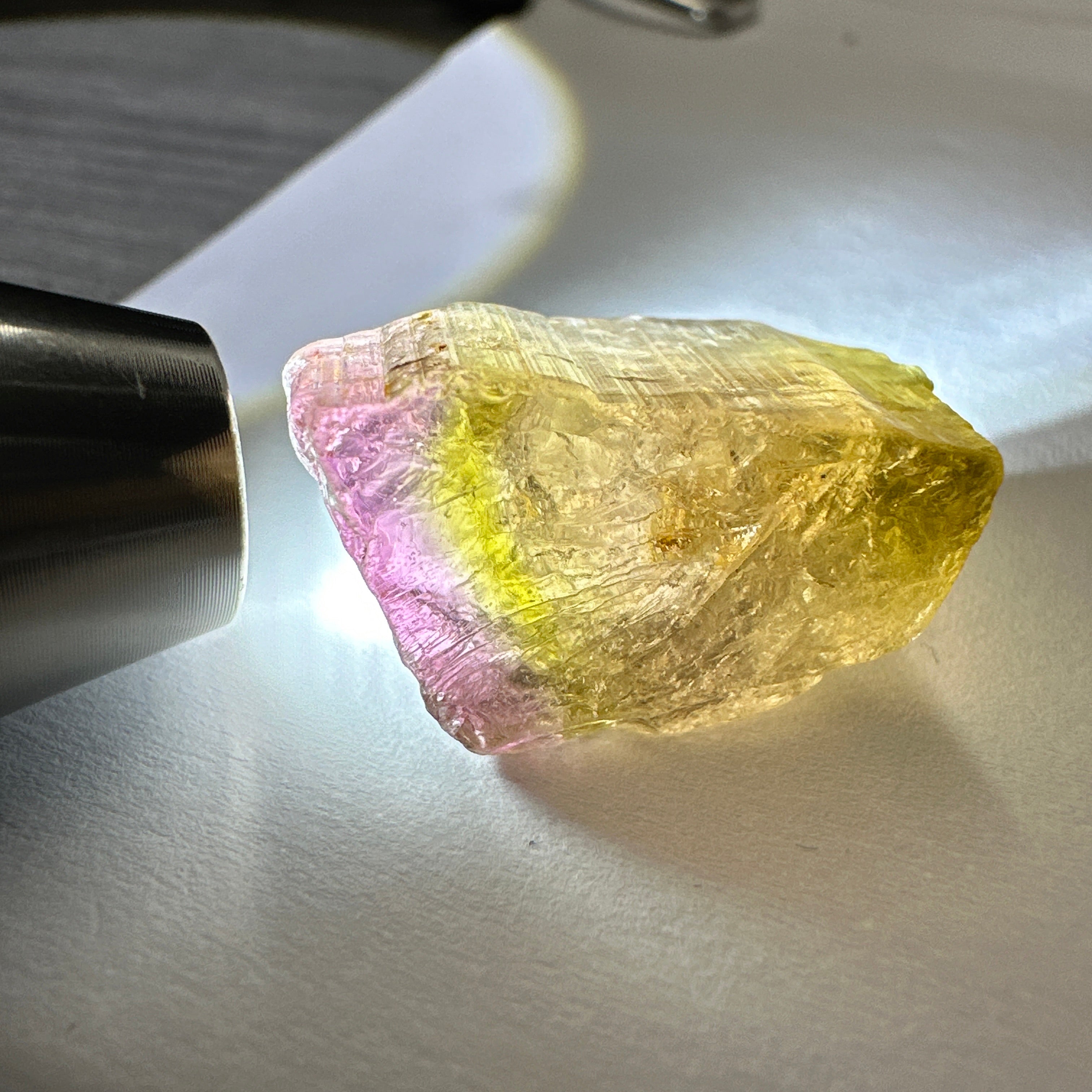 Watermelon Tourmaline Crystal, 30.20ct, Congo, Untreated Unheated, cabbing rough but can be faceted too, see illuminated photos