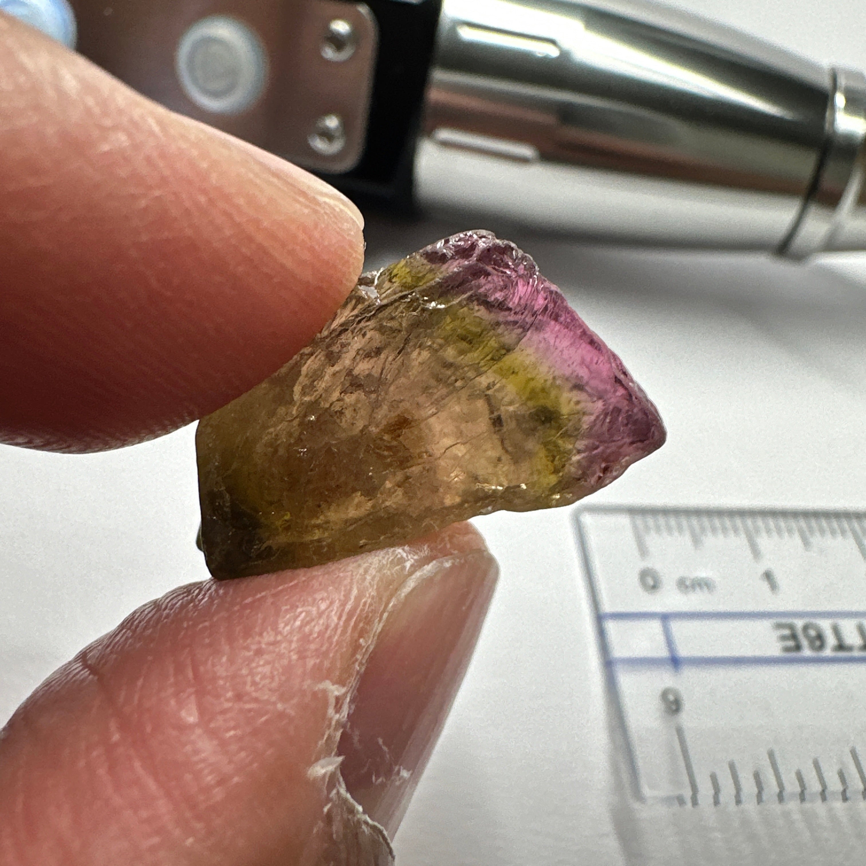 Watermelon Tourmaline Crystal, 30.20ct, Congo, Untreated Unheated, cabbing rough but can be faceted too, see illuminated photos