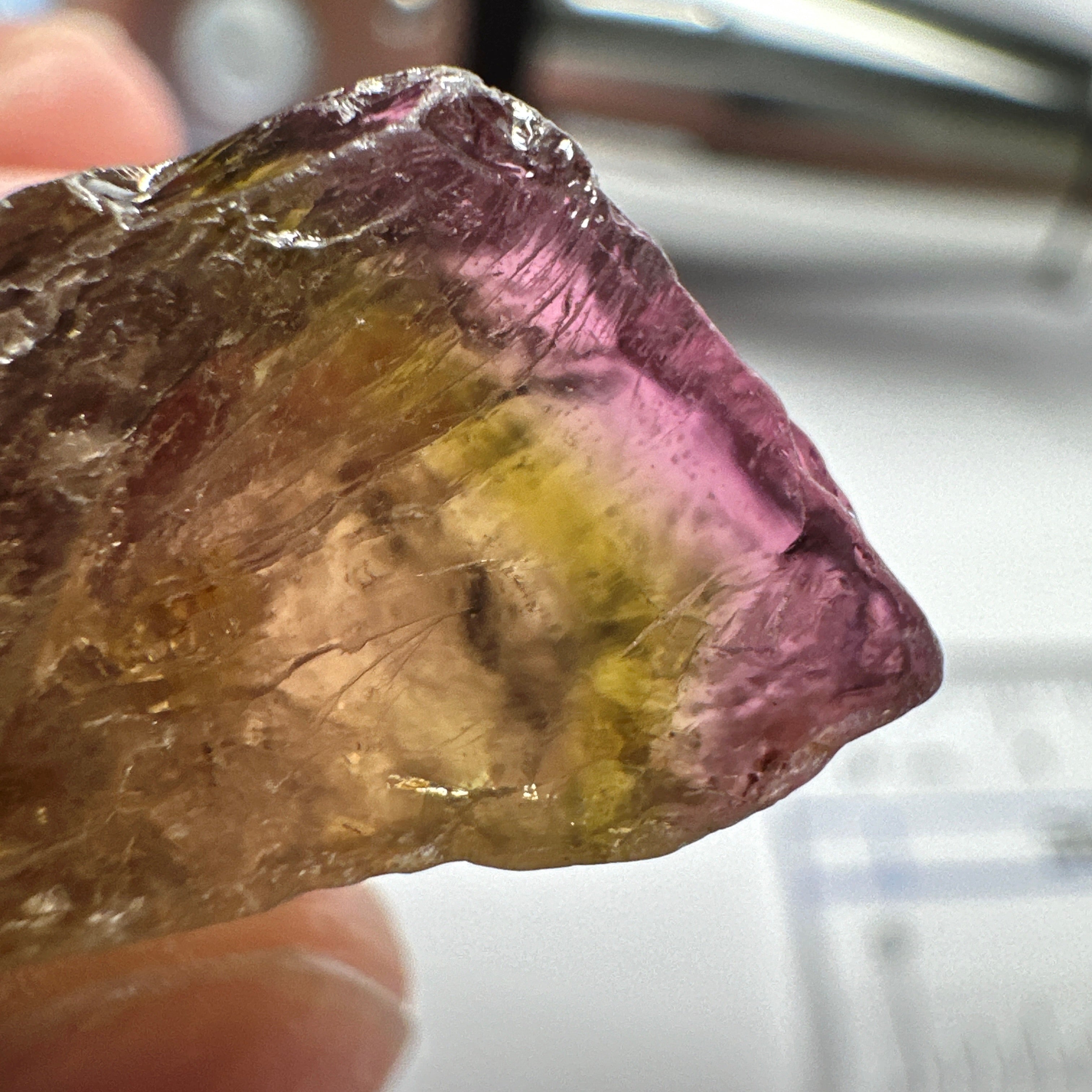 Watermelon Tourmaline Crystal, 30.20ct, Congo, Untreated Unheated, cabbing rough but can be faceted too, see illuminated photos