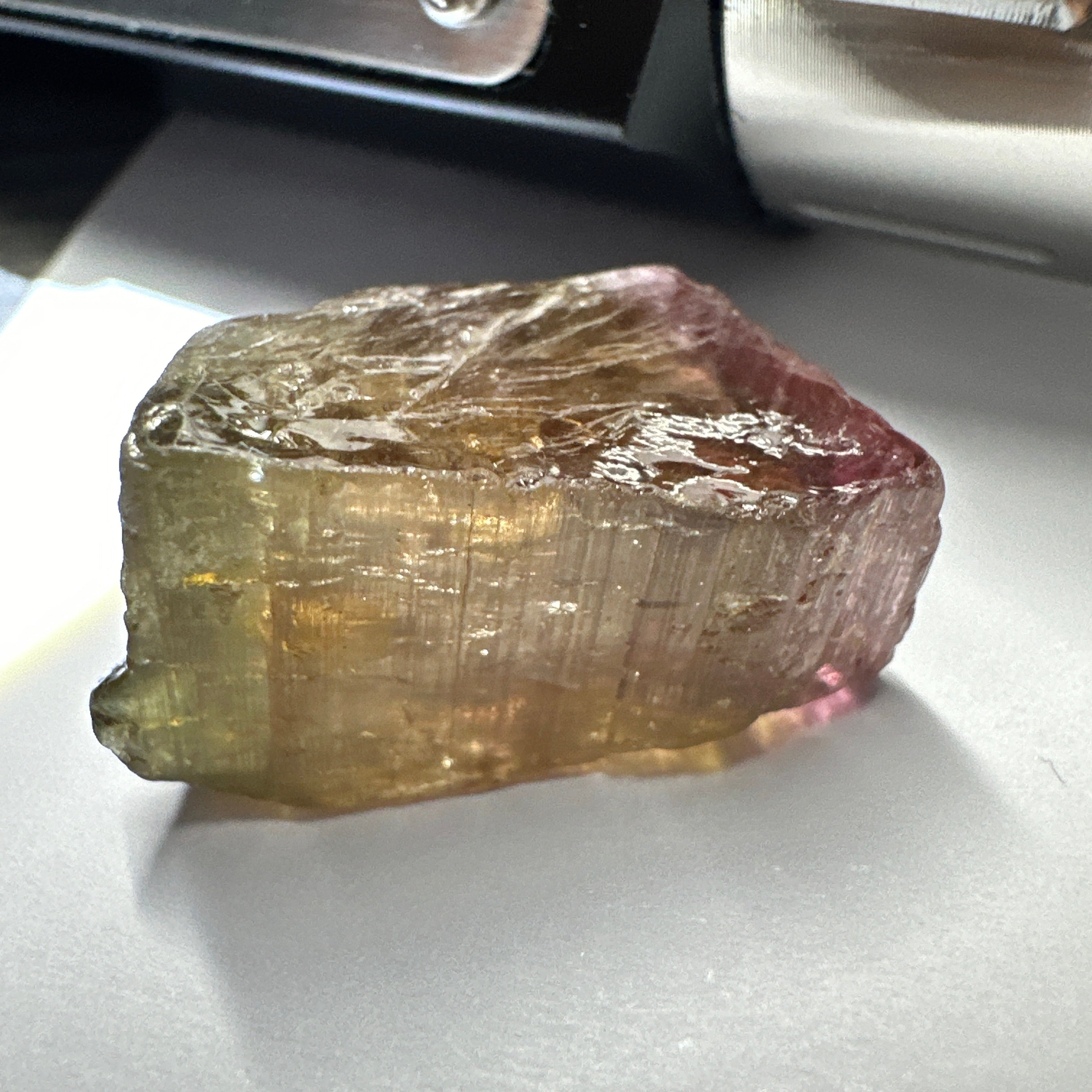 Watermelon Tourmaline Crystal, 30.20ct, Congo, Untreated Unheated, cabbing rough but can be faceted too, see illuminated photos