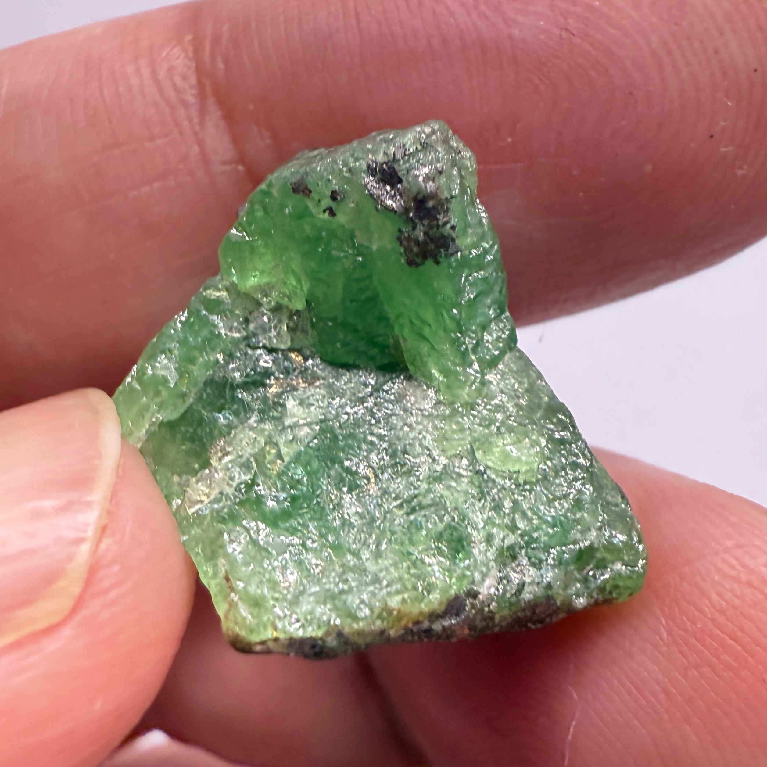Tsavorite Specimen Crystal, 28.44ct, Tanzania, Untreated Unheated