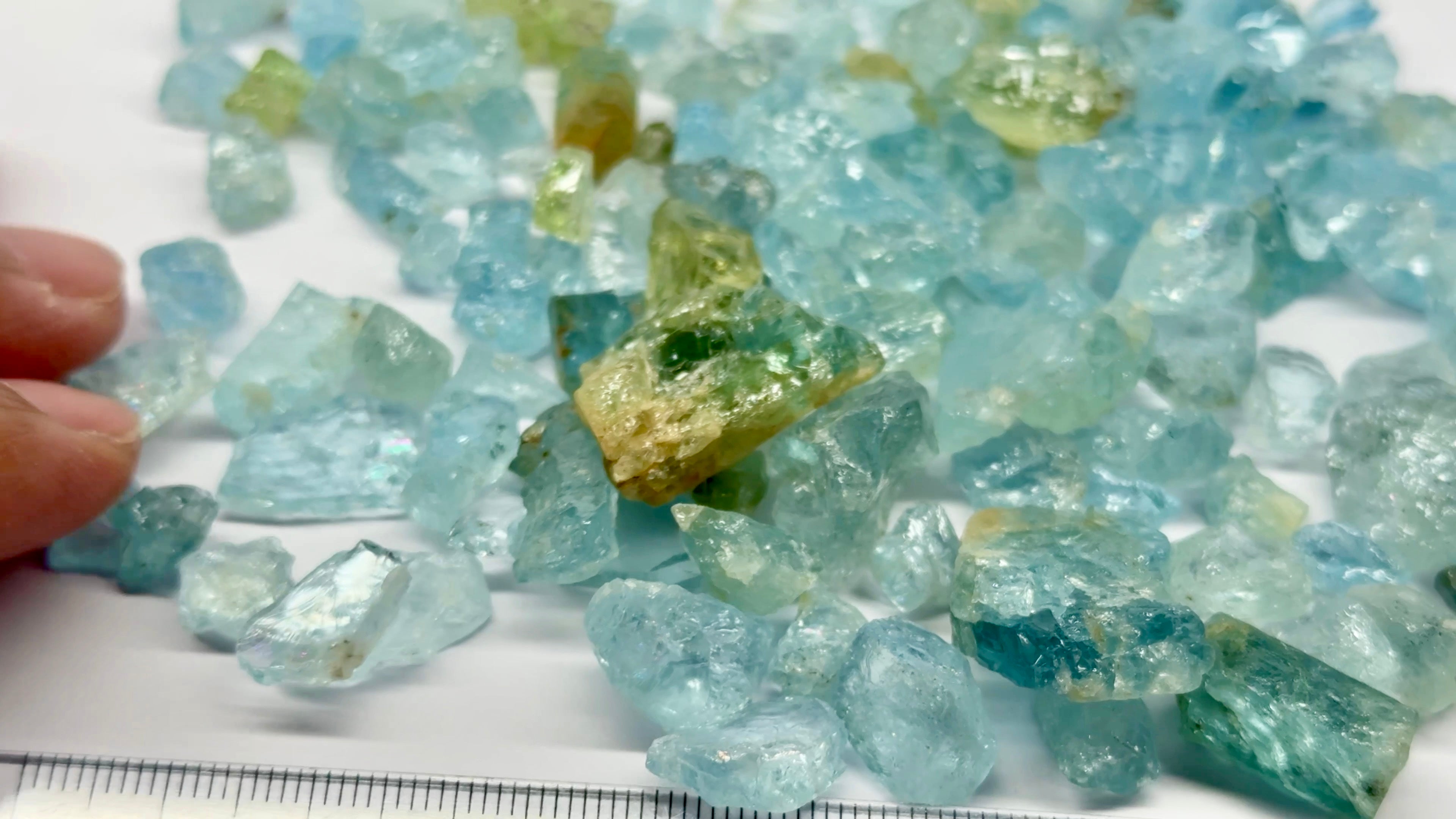 Aquamarine Lots, Tanzania, 100gm Mixed Lot, price is per 100gm bag as shown, US$1 per gm so $100 per 100gm bag