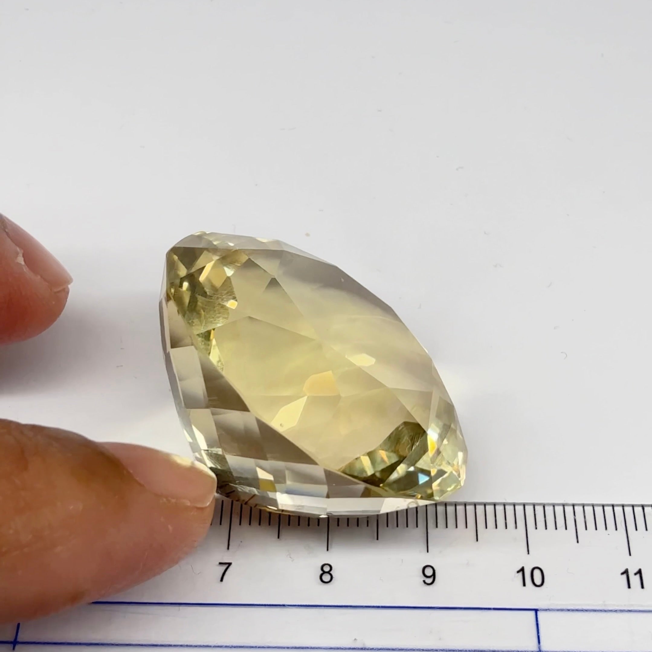 Congo Citrine, 154.79ct, Untreated Unheated. Native cut, culet slightly damaged, not easily noticeable, see pics and vid, 35.10 x 24.60mm