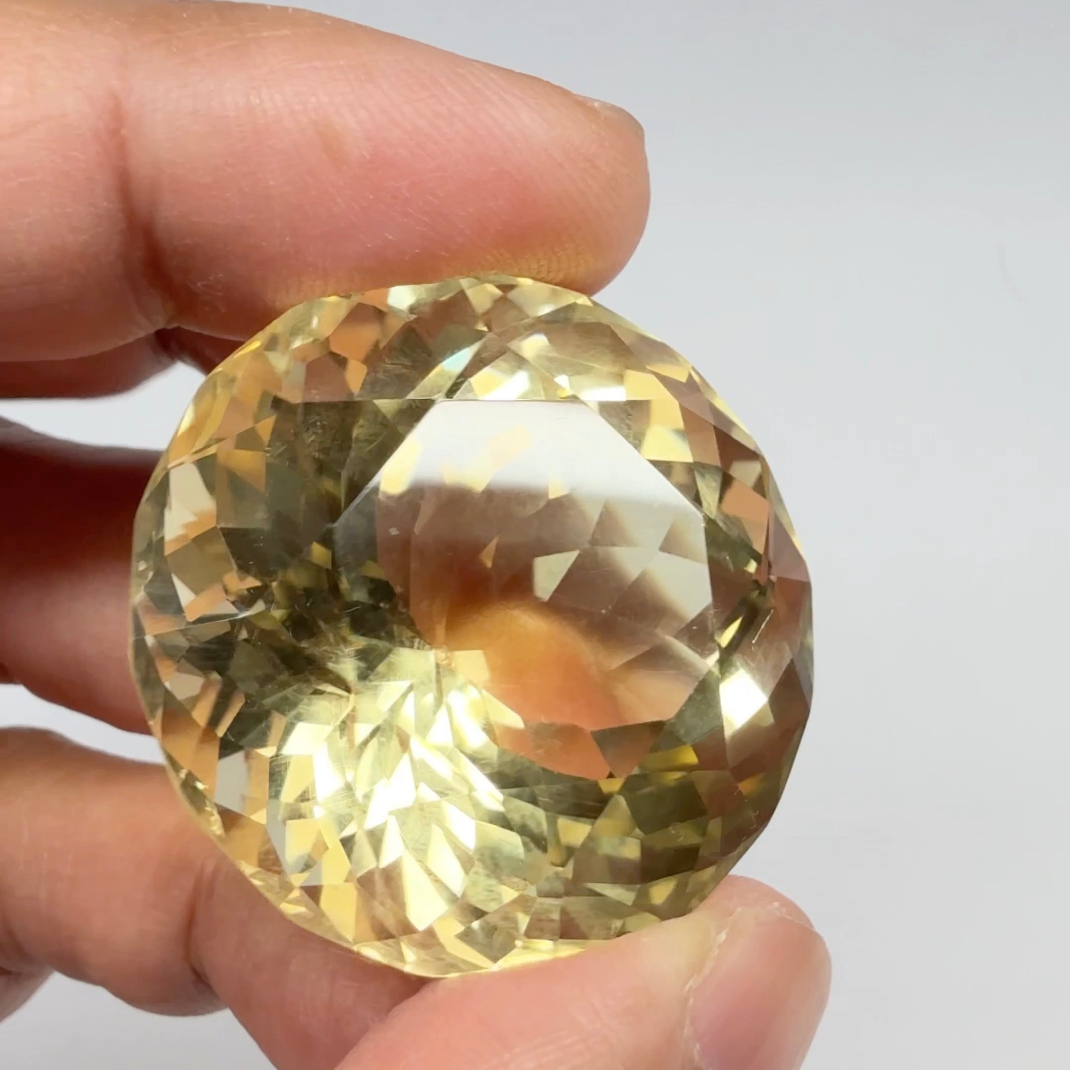 Congo Citrine, 154.79ct, Untreated Unheated. Native cut, culet slightly damaged, not easily noticeable, see pics and vid, 35.10 x 24.60mm